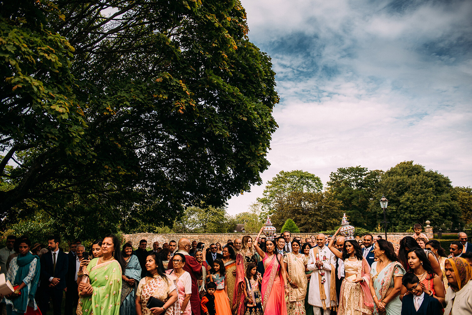  wide shot of the groom procession 