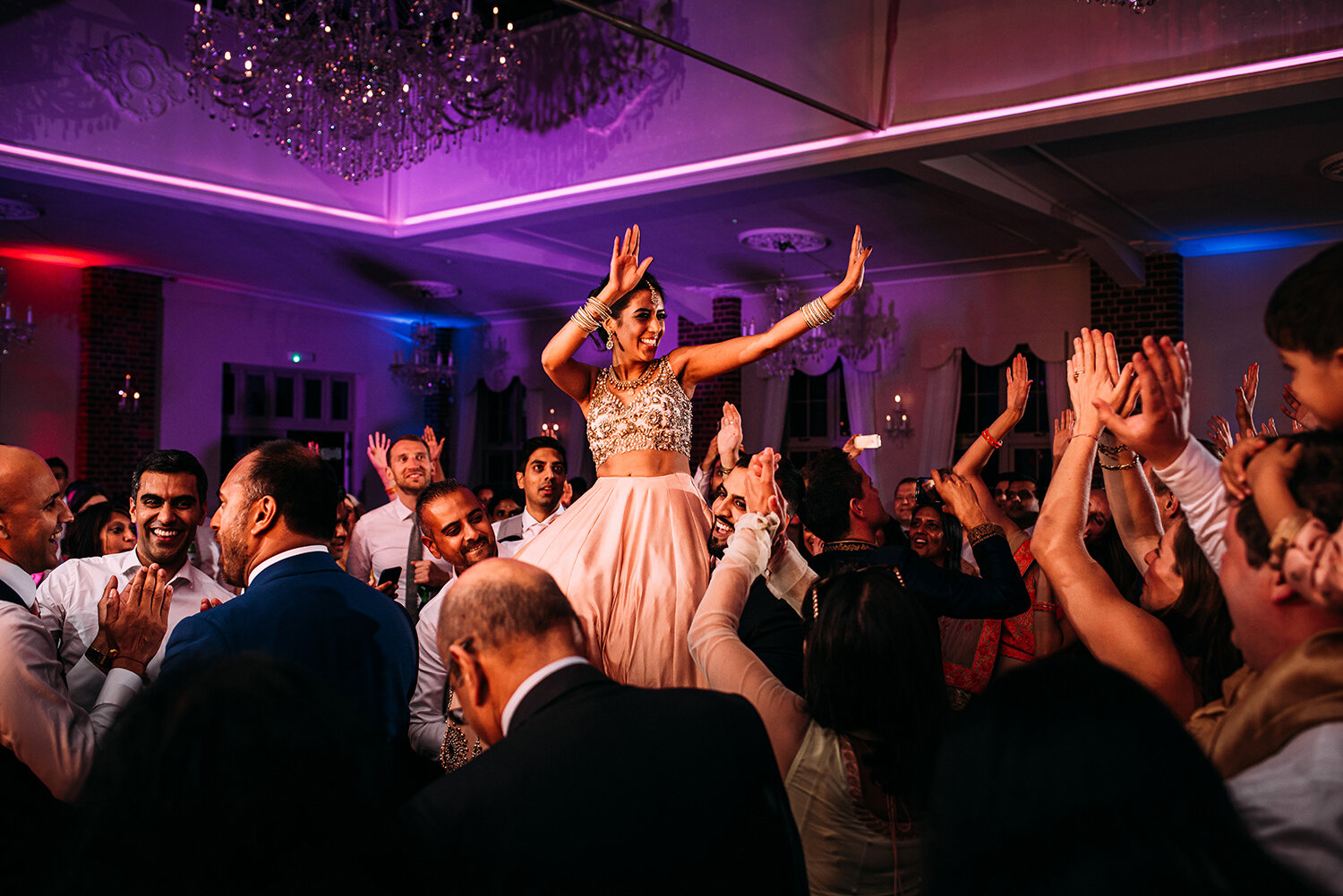 bride lifted up on the dance floor 