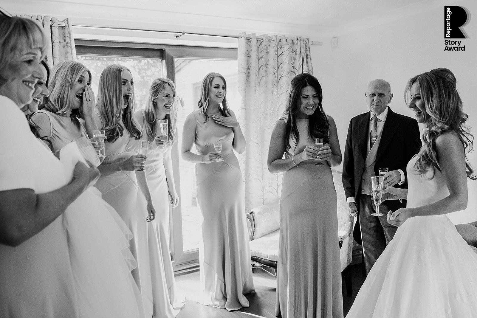  Bridesmaids reaction to seeing the bride in her dress 