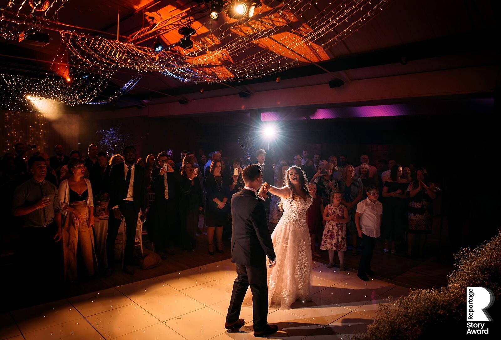  Bride and groom first dance together. 