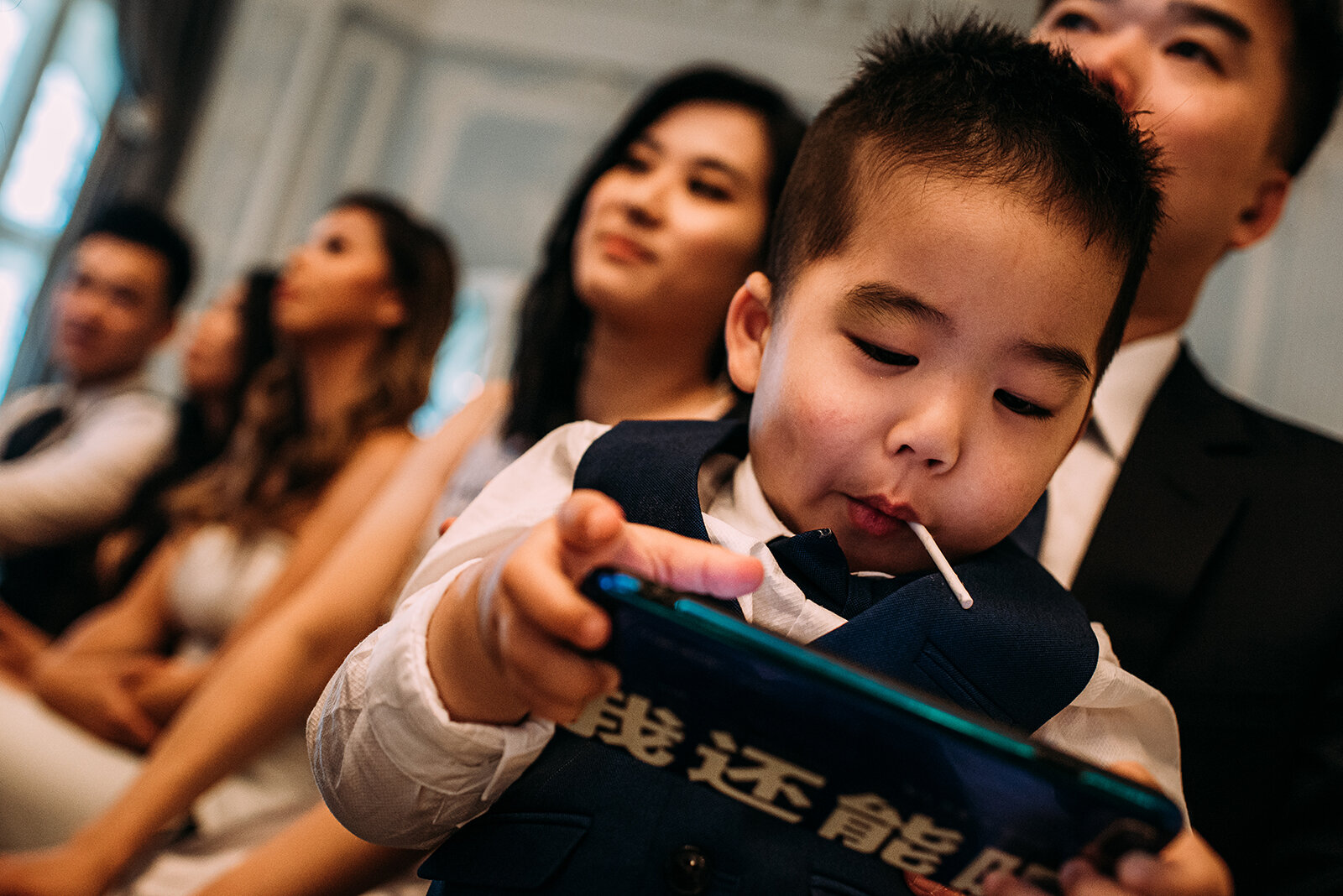 kid playing games at wedding
