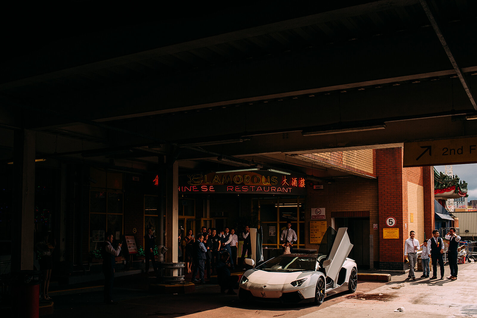Wedding car at the Glamorous Chinese restaurant.