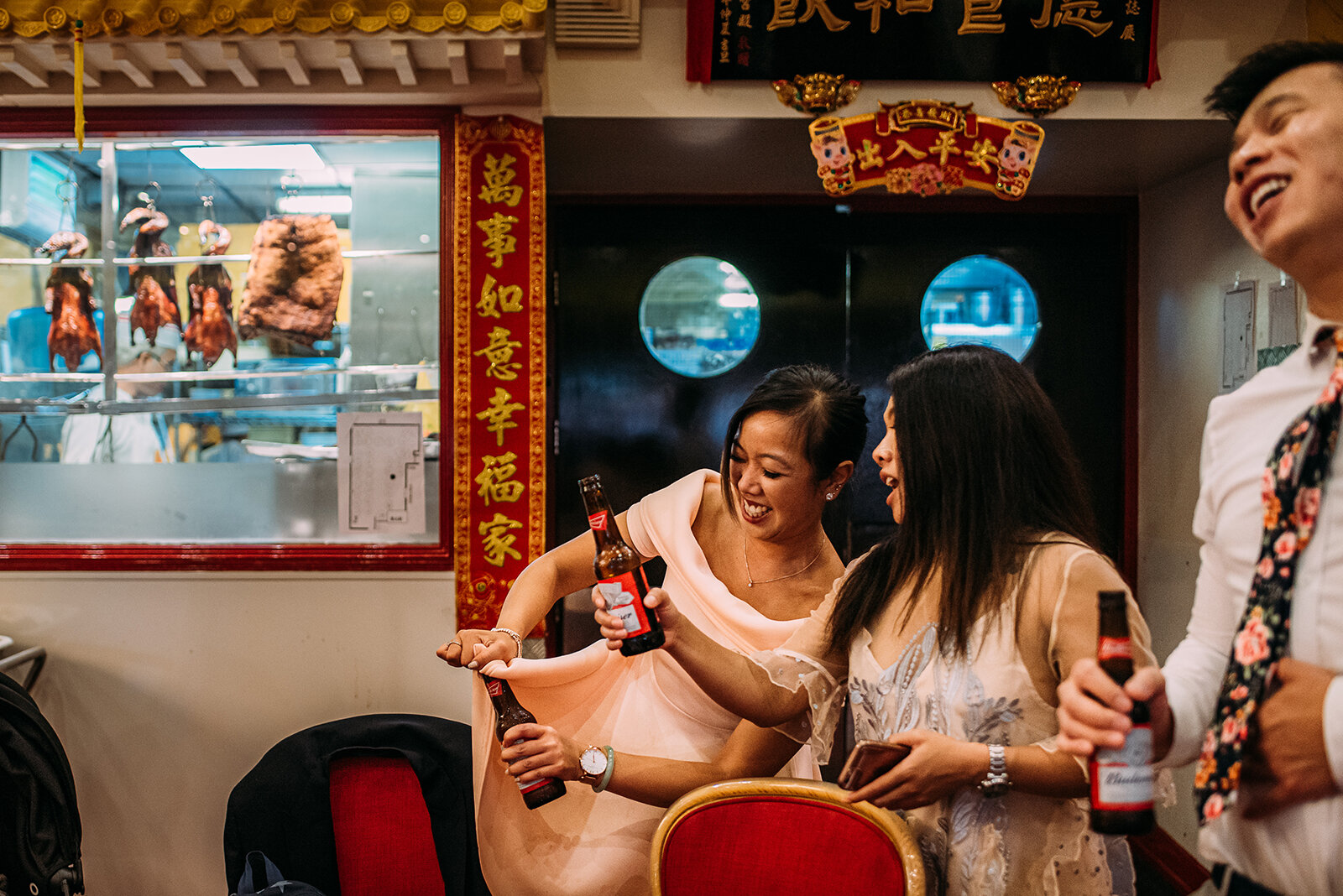 Guests drinking and having fun at the 'Glamorous Chinese restaurant.