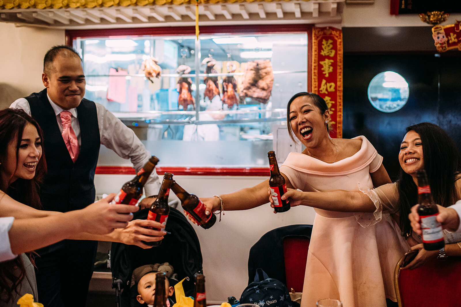 Guests drinking and having fun at the 'Glamorous Chinese restaurant.