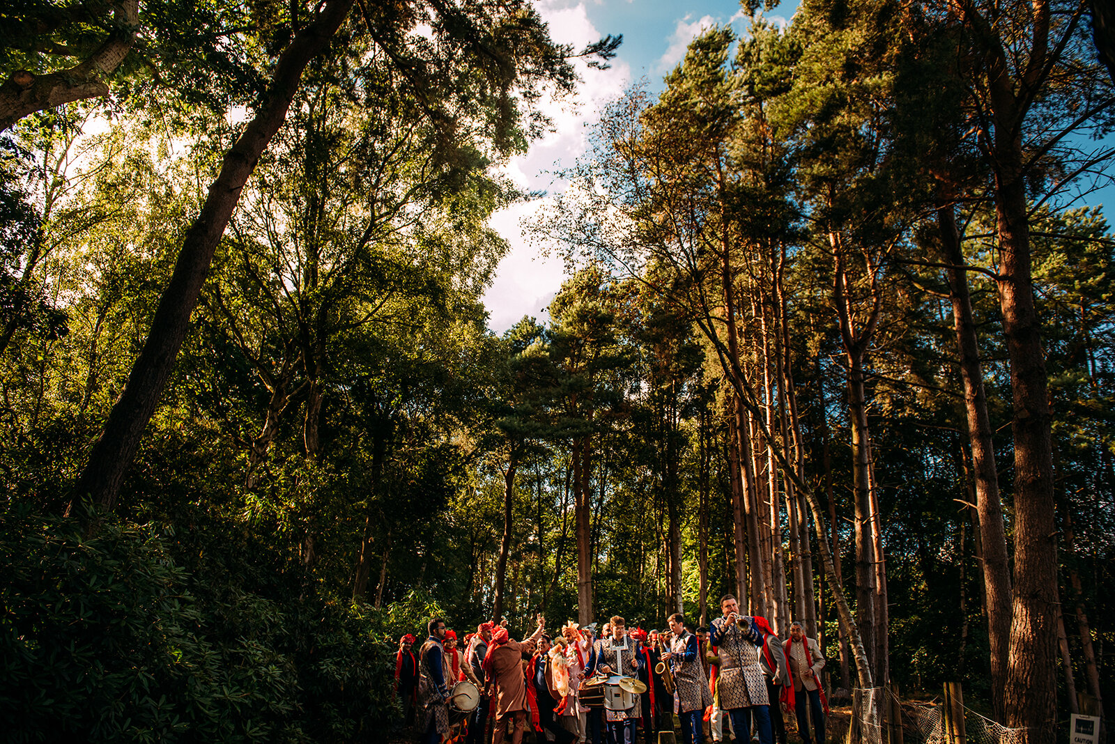  Groom procession through the woods 