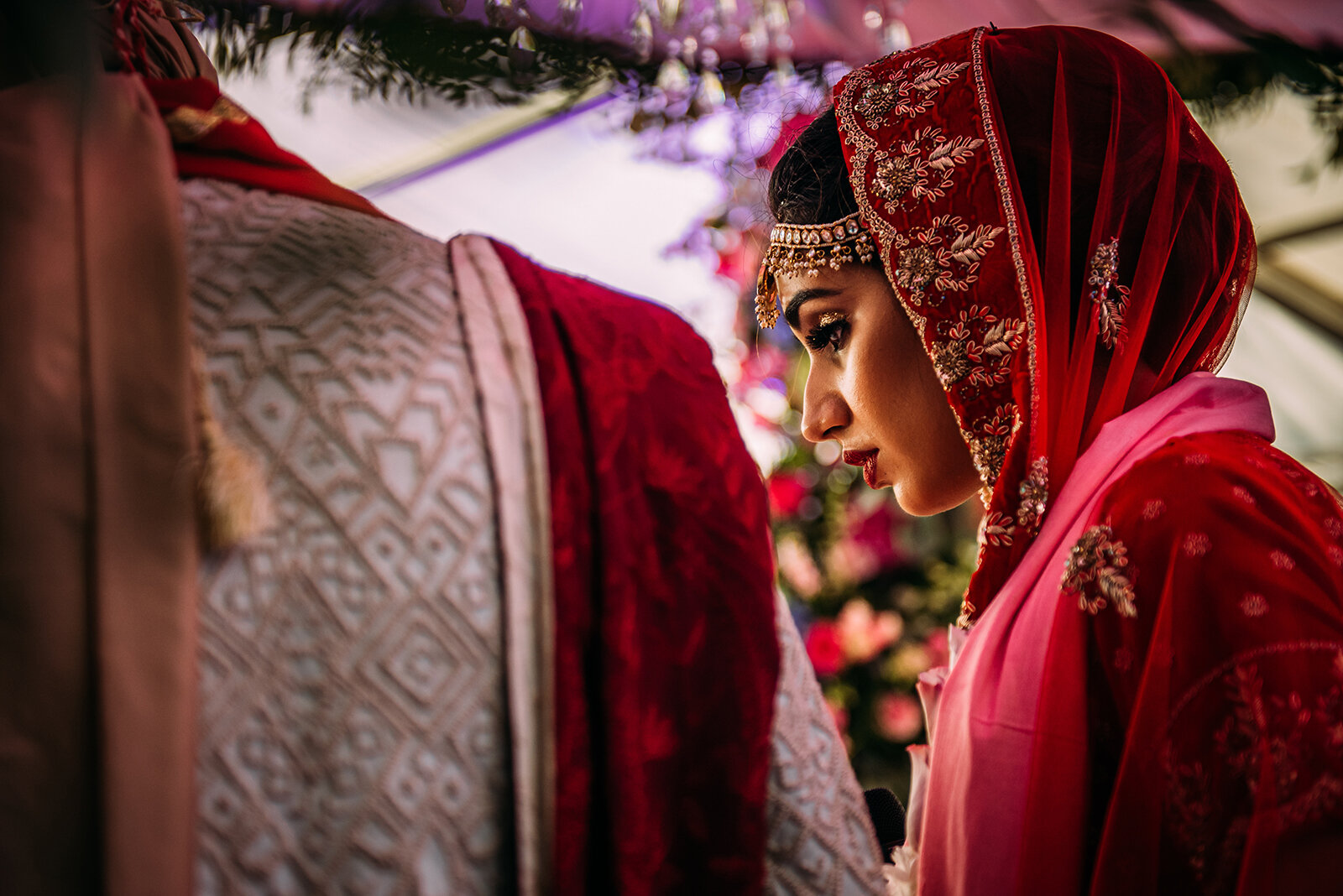  Bride and groom under the mandap 