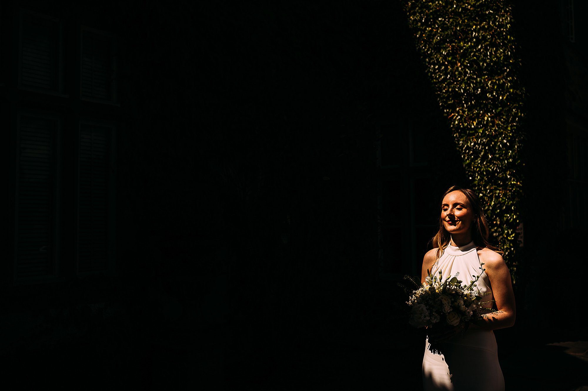  Bride in nice light about to get married. 