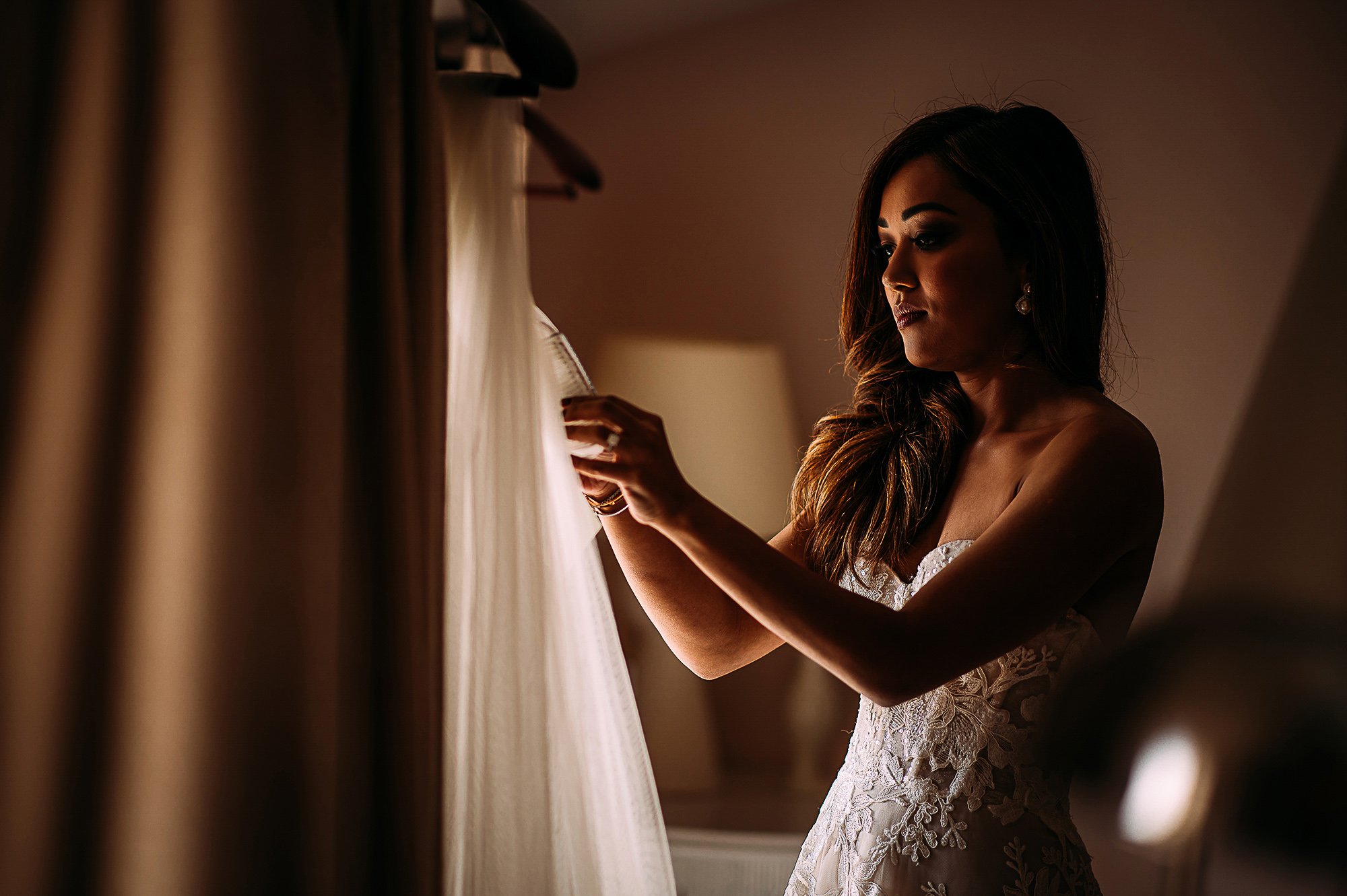  Bride gets her veil. 