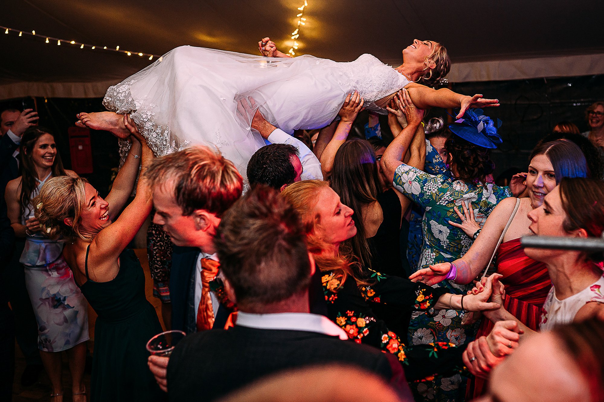  Bride crowd surfing. 