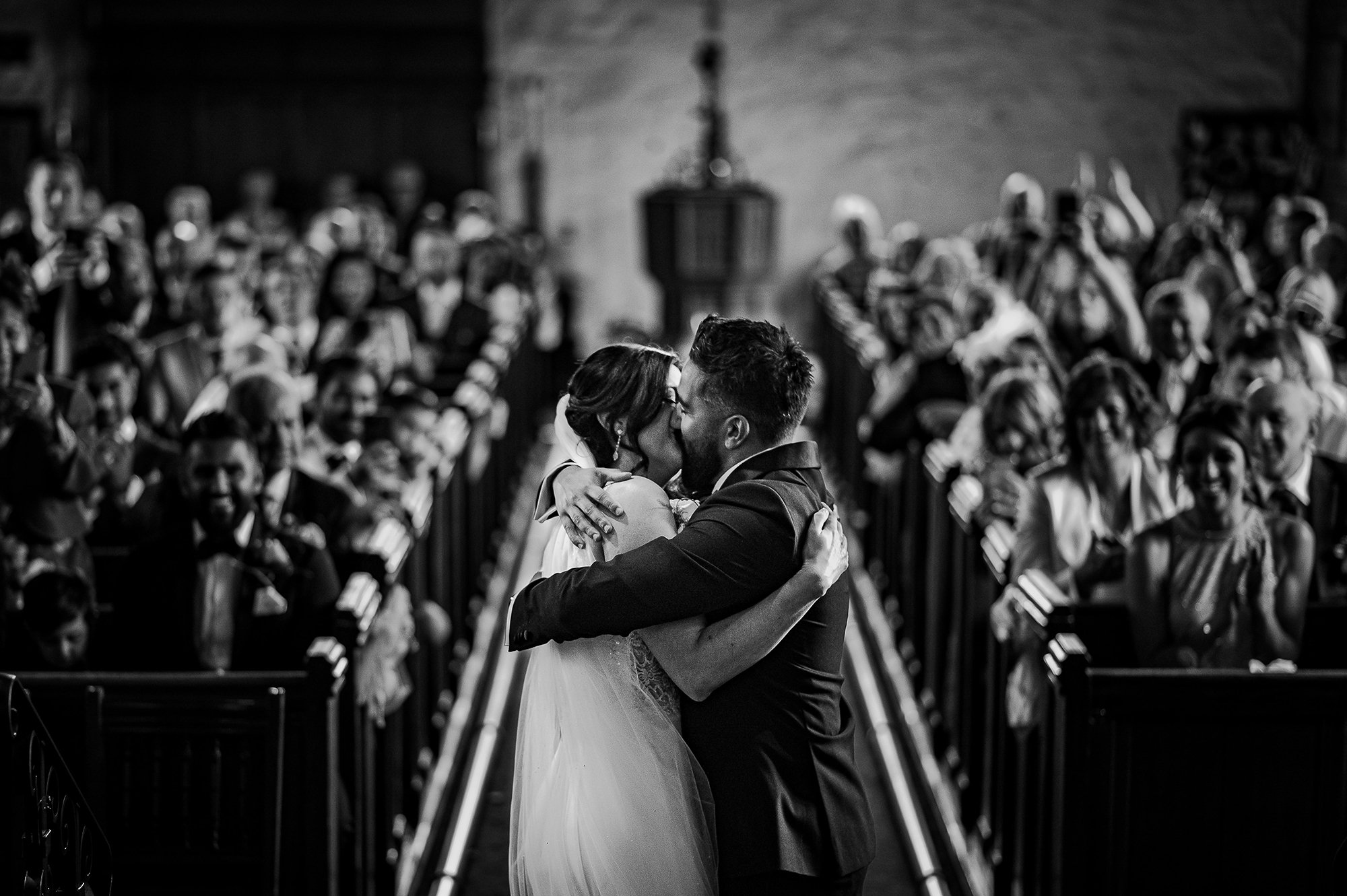  First kiss at the alter in church 