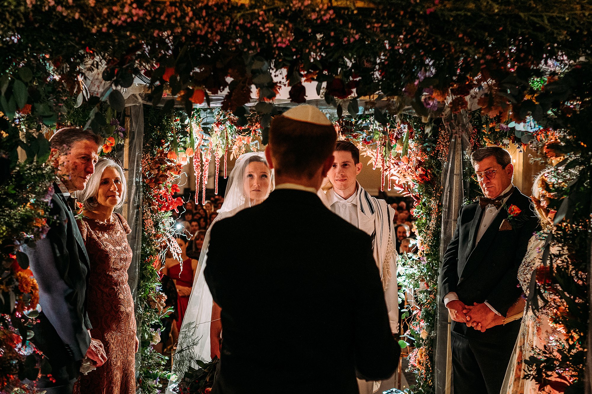  Jewish wedding ceremony under the chuppah. 