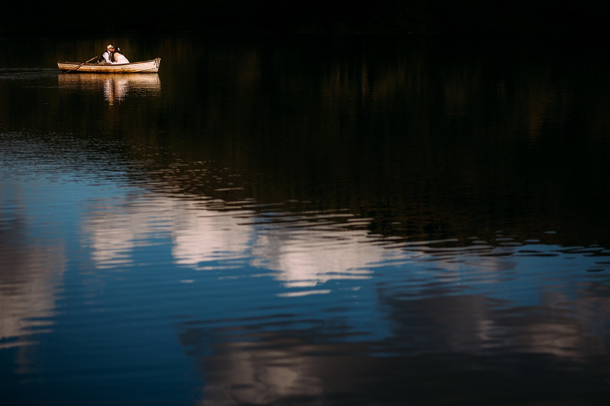  couple on a boat on the lake at Wyresdale 
