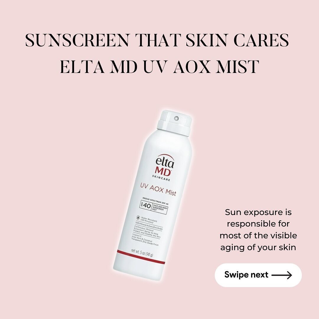 Suns out - Spf on ☀️✨

This Elta MD mist is my new favorite spf for keeping my skin protected and glowy all day long! Here&rsquo;s why you need it too:

☀️ Protect your skin now, so you don&rsquo;t have to correct later
☀️100% mineral spf (face and b