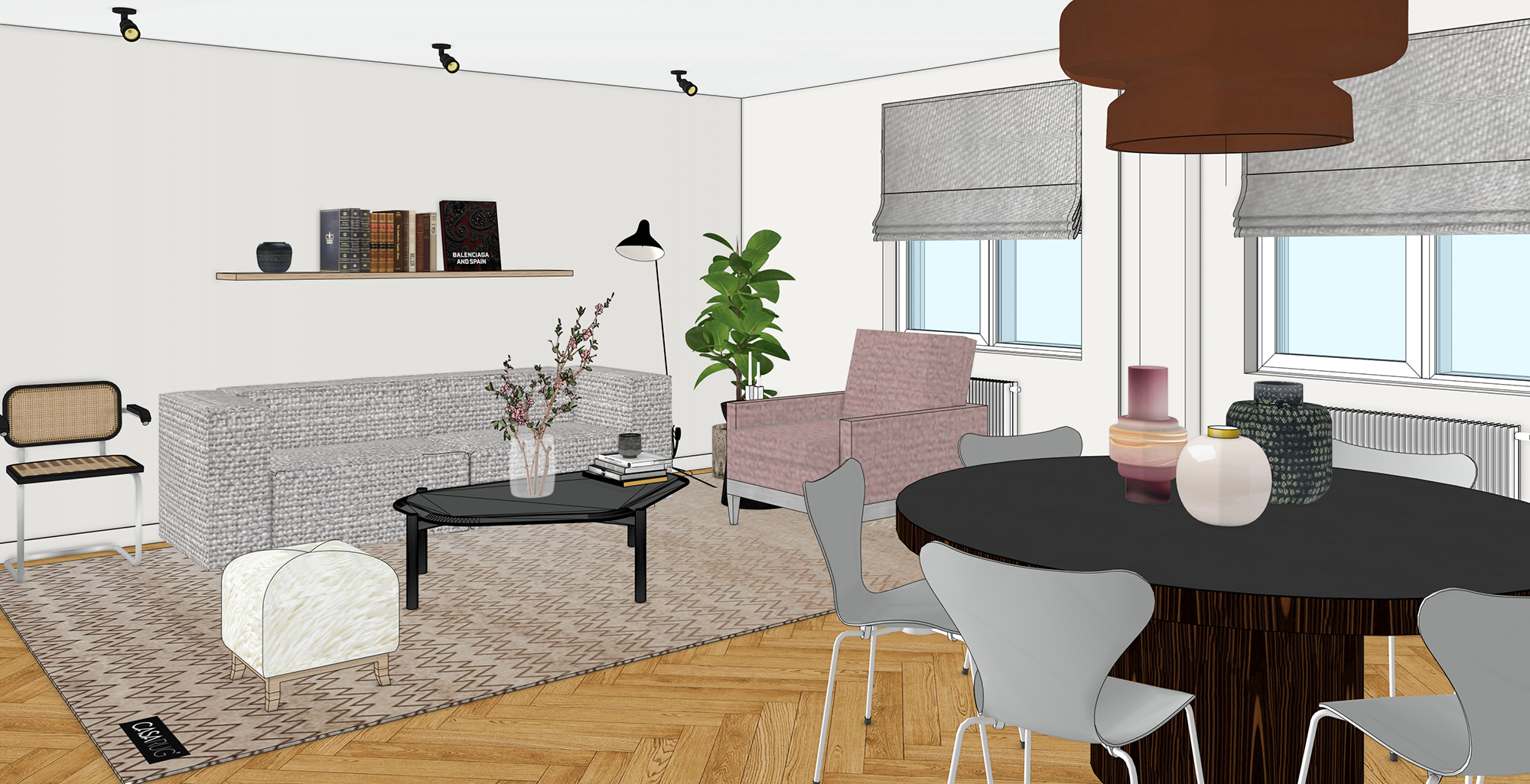 Living/Dining design