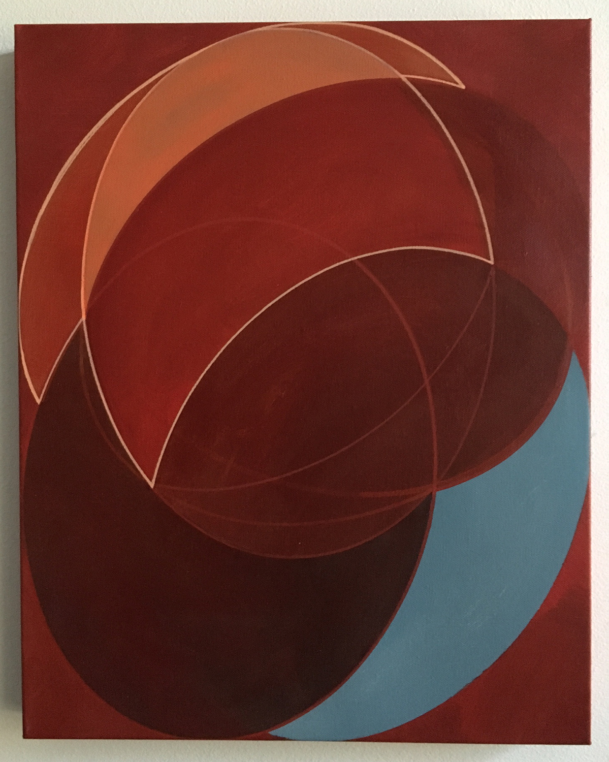   CONTOURED OVERLAY , 2016, acrylic on canvas, 20 x 16 inches 