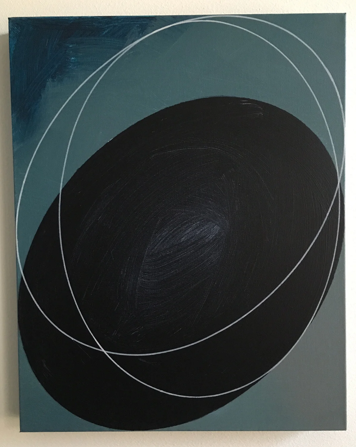   OUTLINED MERGE , 2016, acrylic on canvas, 20 x 16 inches 