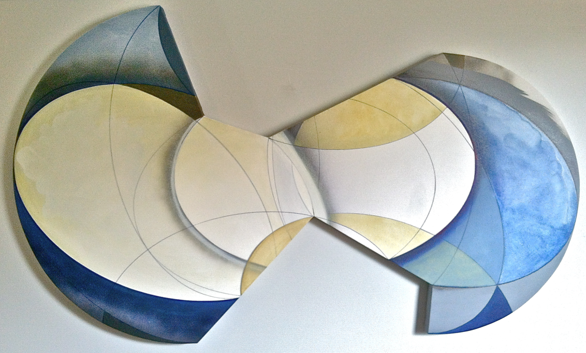 SELF-ORGANIZING OVALS , 2015, acrylic on shaped canvas, 36.5 x 62 inches