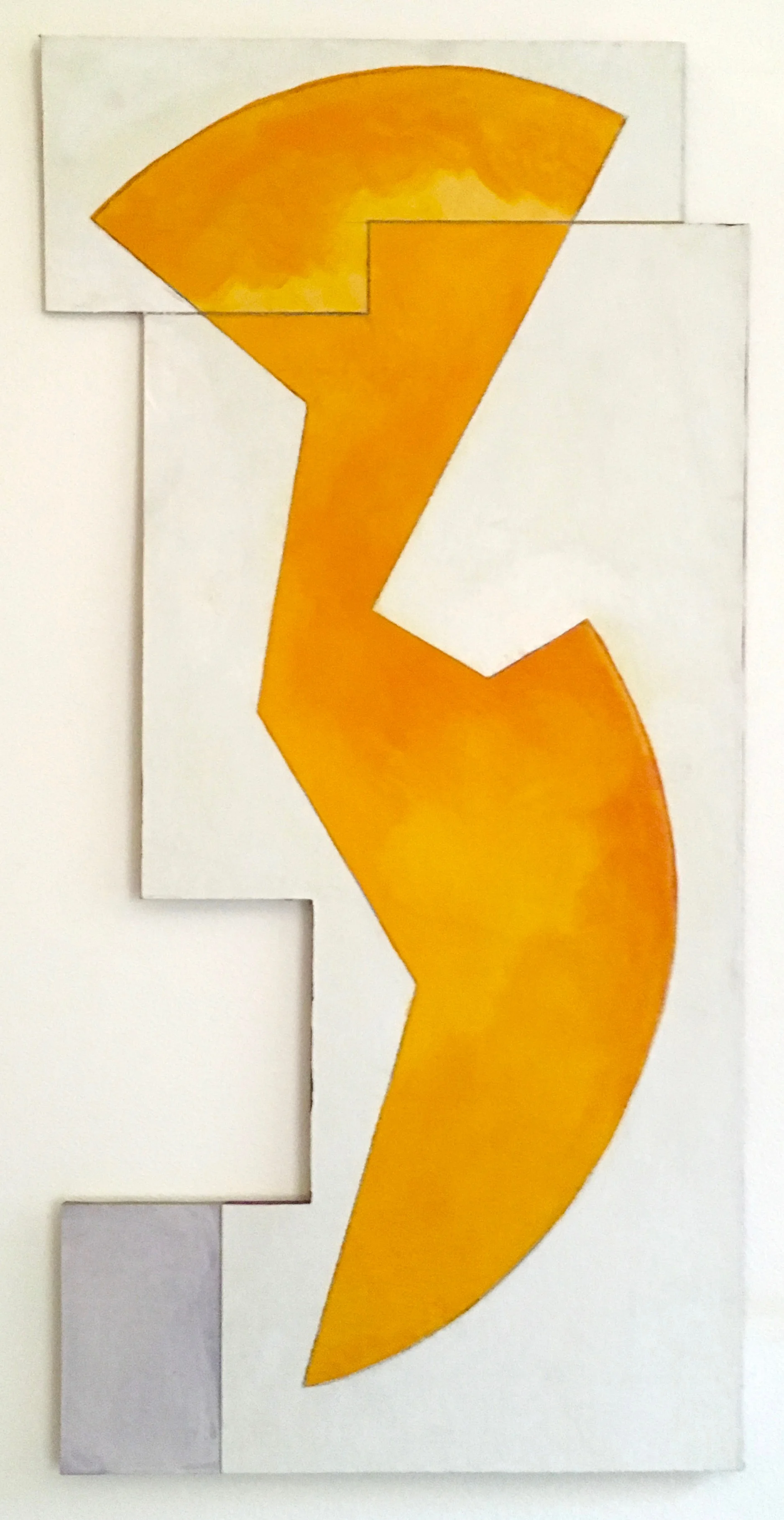 STUDY OF CONTOURED ENTITY II , 2002, acrylic on canvas on shaped board, 29 x 14.25 inches