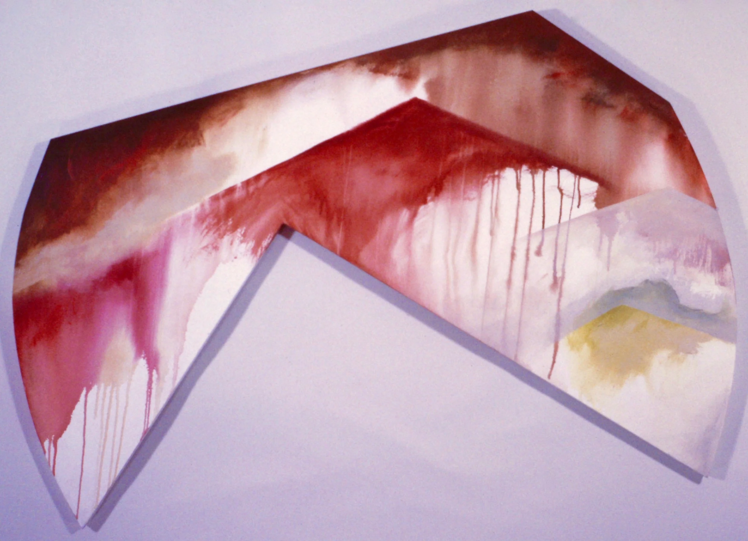 SUMMIT DIVISION , 2002, acrylic on shaped canvas, 44 x 58 inches