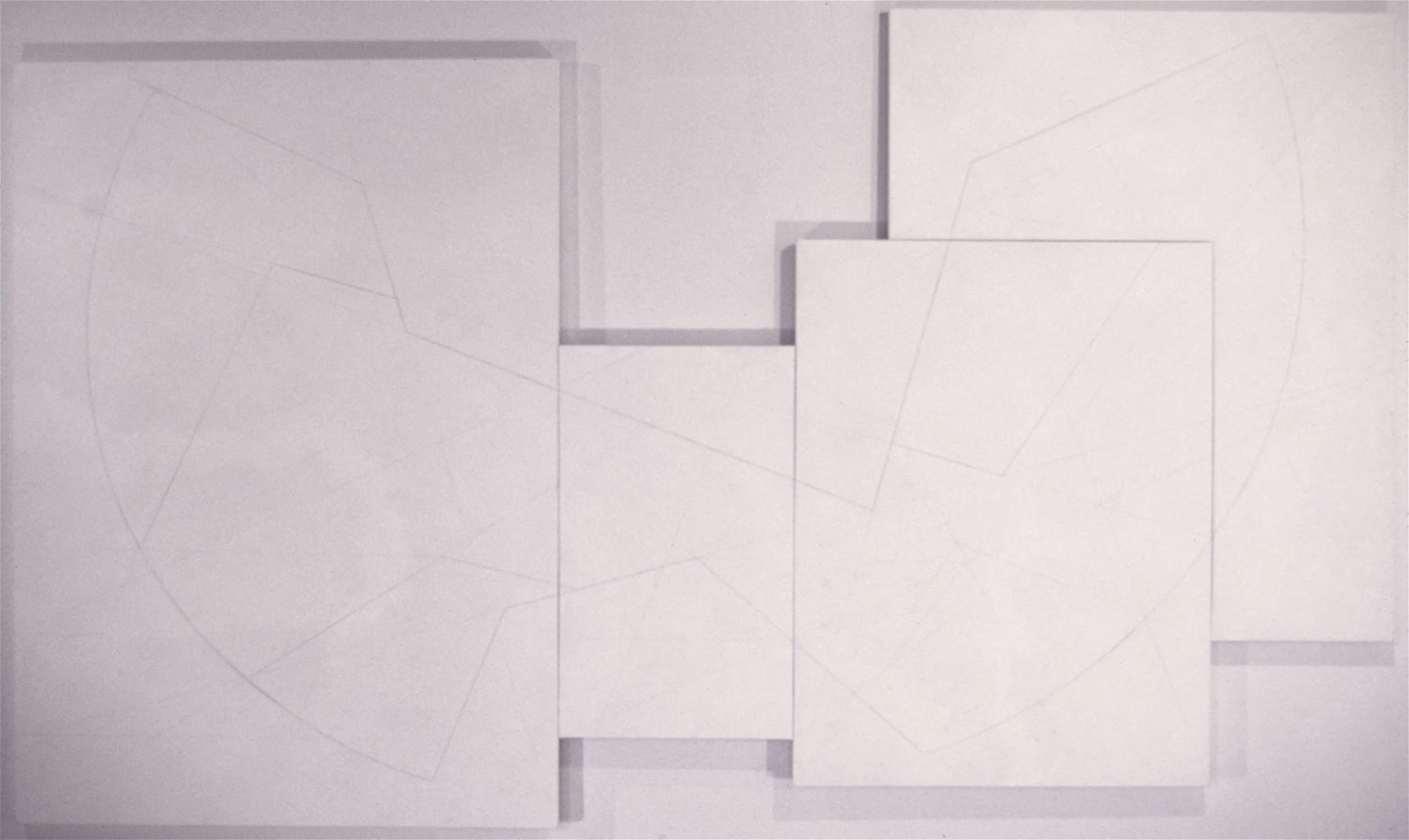 LINE PASSAGE , 2003, gesso and graphite on shaped canvas, 84 x 142.5 inches