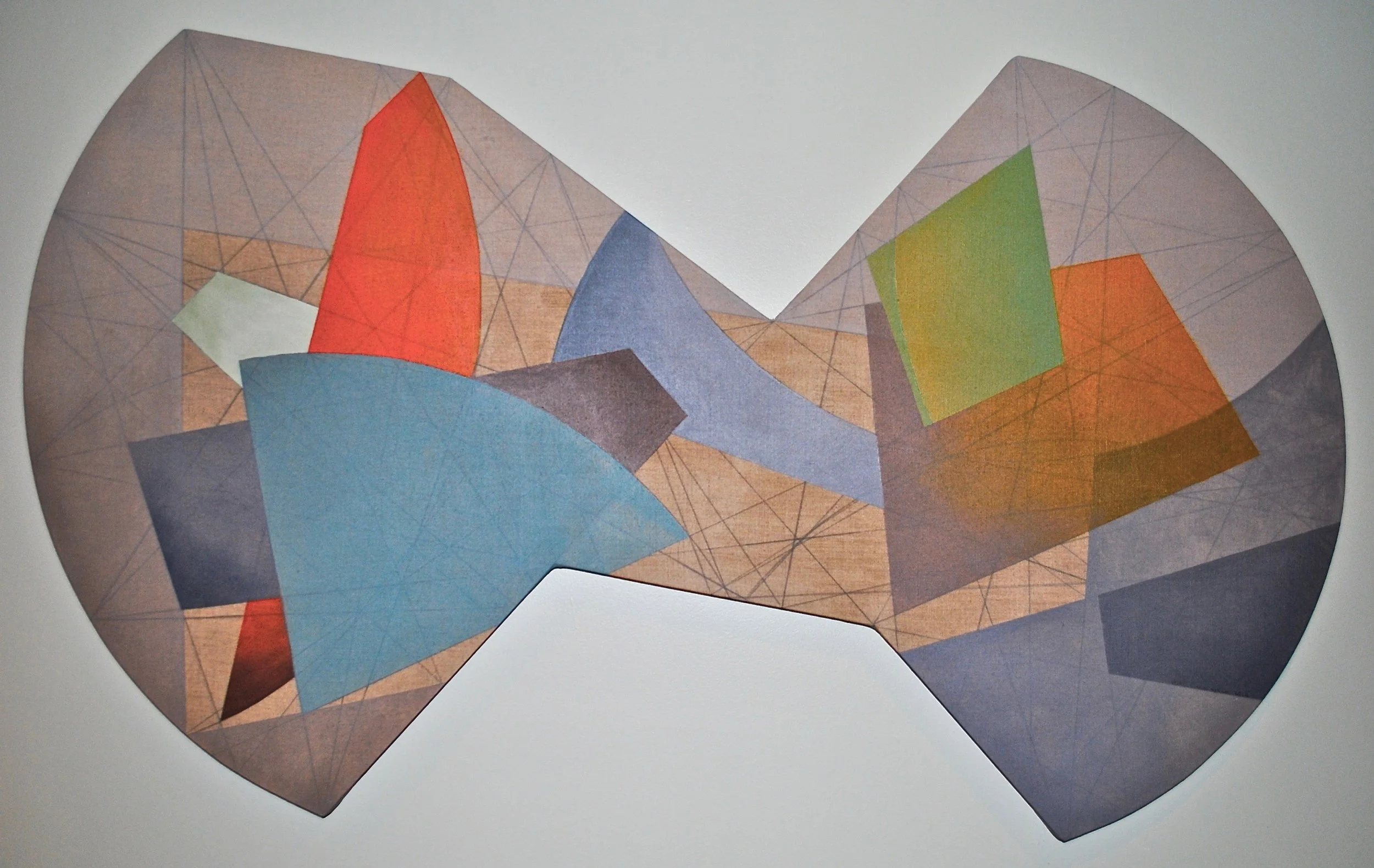 Glen Cunningham, INCLUSIVE CALM , 2012, acrylic and graphite on Belgian linen on shaped canvas, 35.25 x 60 inches