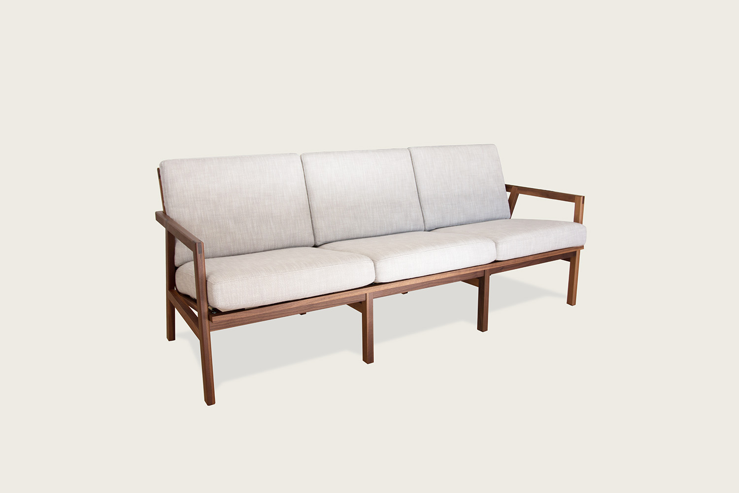 Adam 3-Seat Sofa in walnut with wool upholstery - Speke Klein