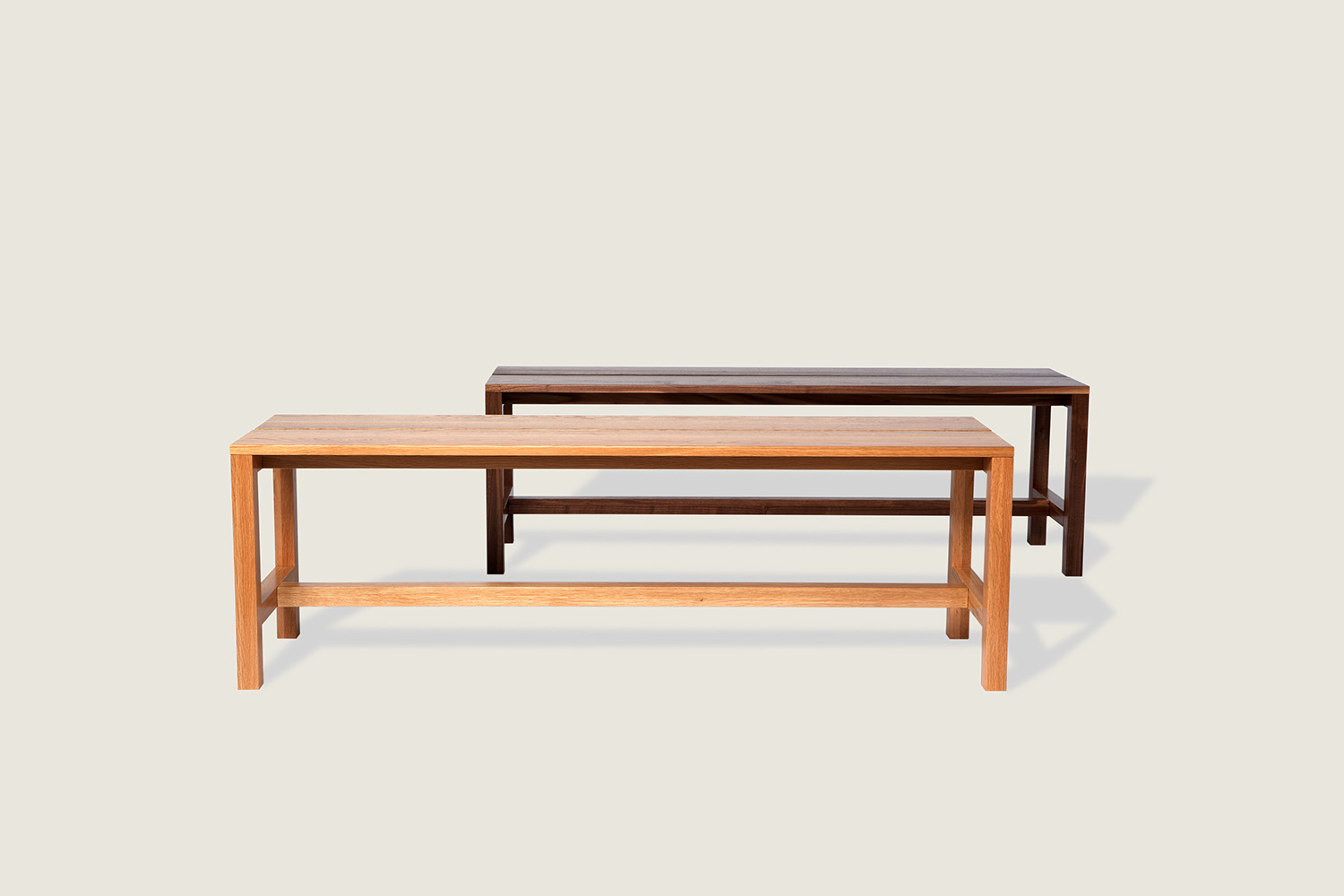 Quinn Bench in solid oak and solid walnut - Speke Klein