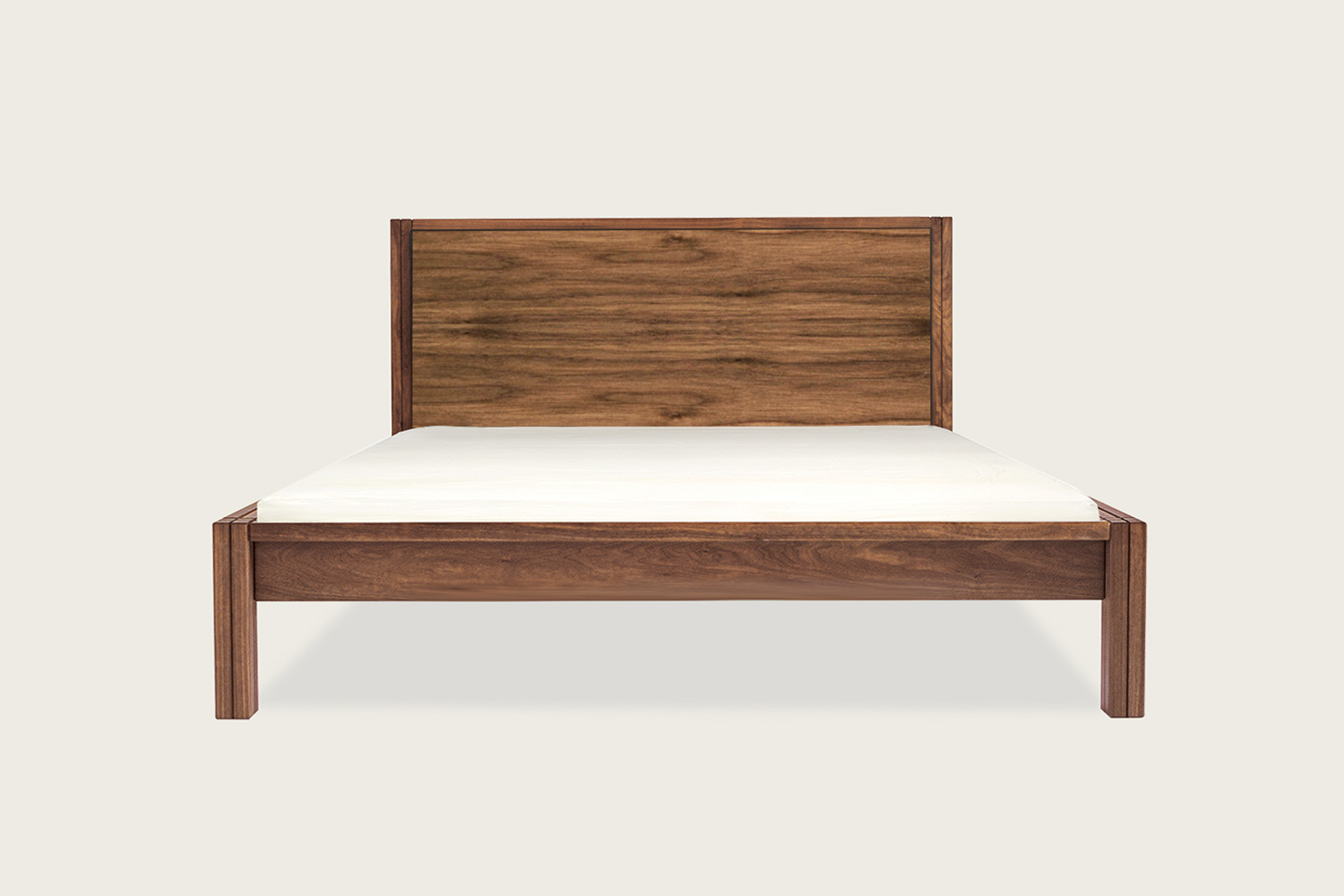 Copy of Petits Fours Bed in walnut with panel headboard - Speke Klein