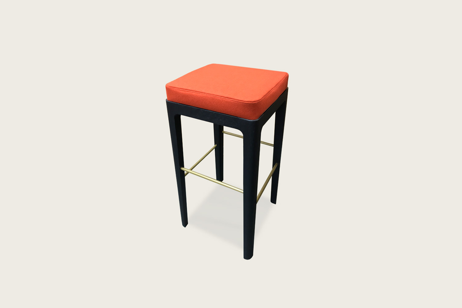 Vista Bar Stool in Black oak with upholstered seat - Speke Klein