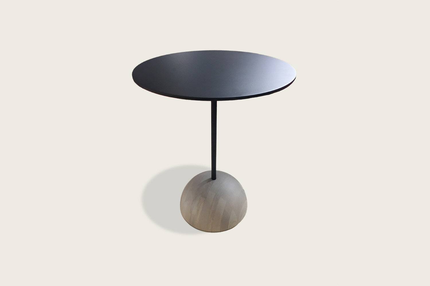 Luna Table with Ghost Oak base and Matte Black Top