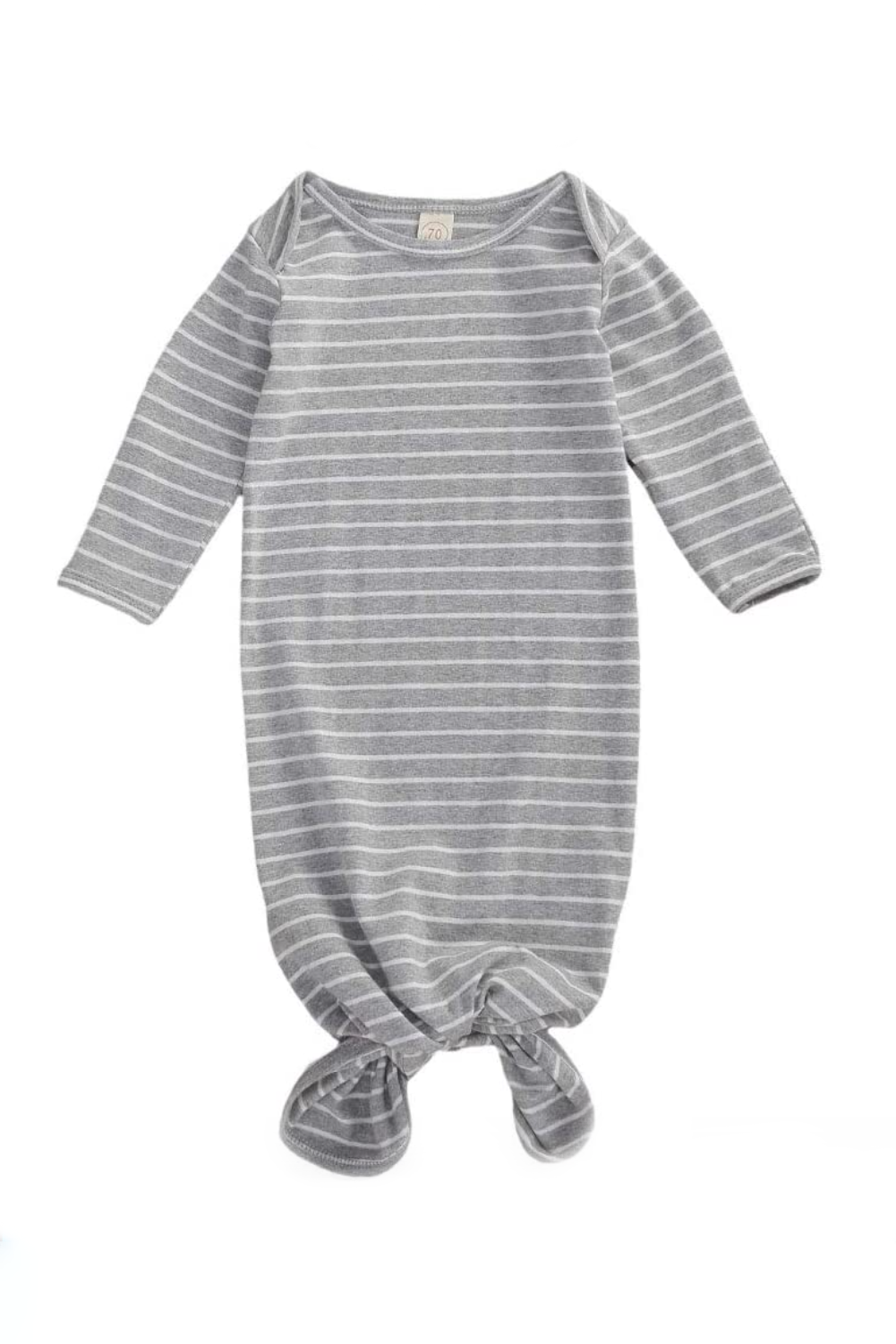 babeleven gray stripe baby gown newborn photographer.png