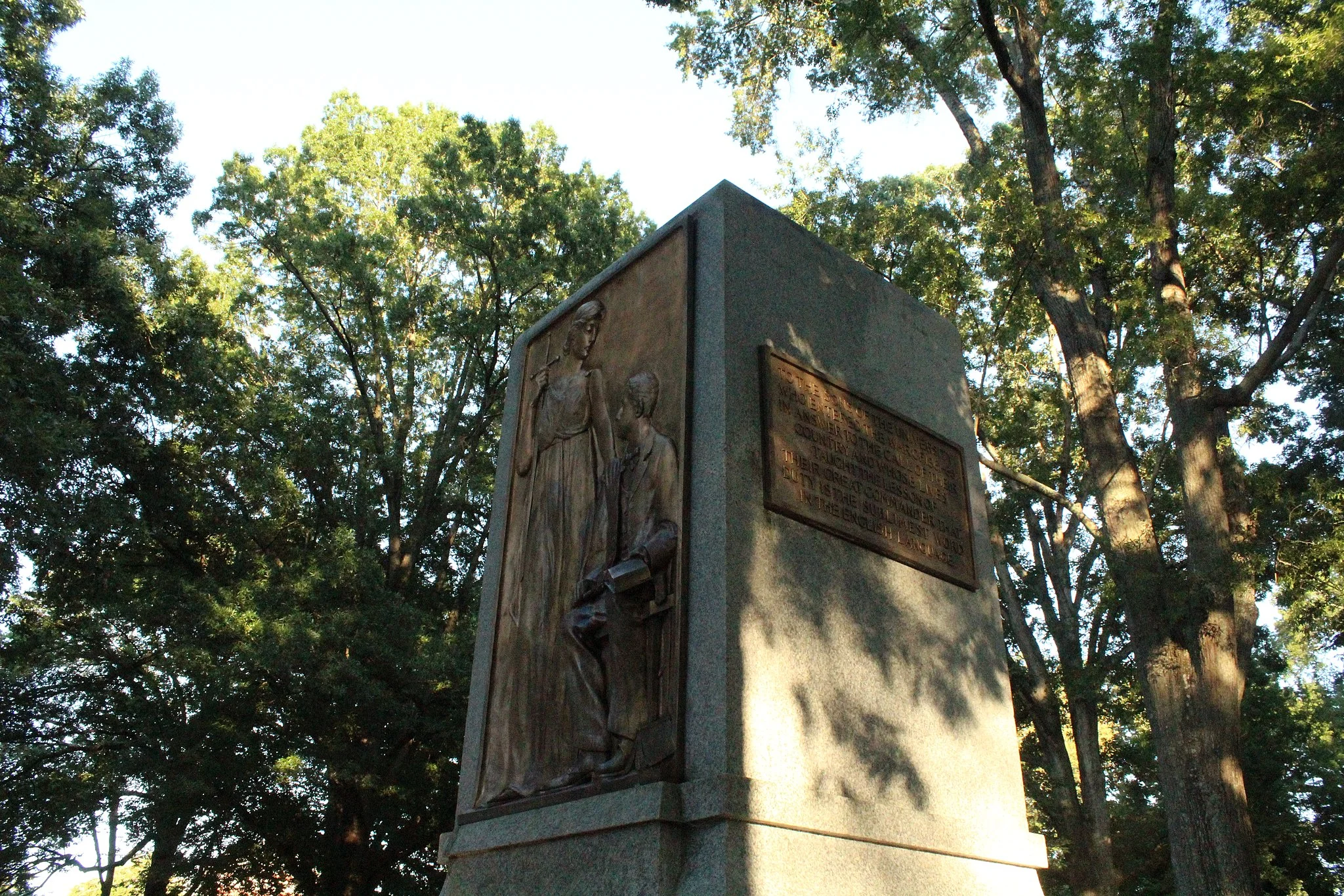 The pedestal of Silent Sam after it was removed on August 20, 2018. Photo by Hameltion via Wikimedia Commons.