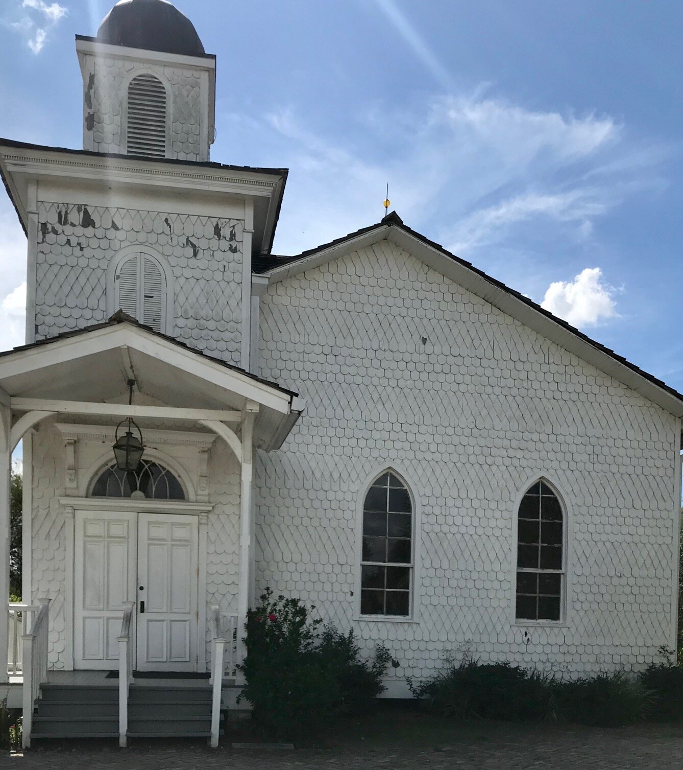 The Antioch Baptist Church, which was moved to the site, but founded by formerly enslaved men following emancipation.
