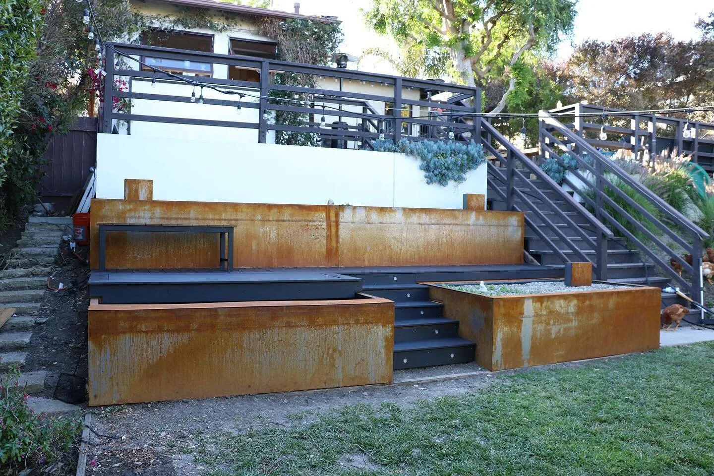 Unused space turned into the ultimate zen zone. Self sustaining aquaponics system to provide a peaceful and low maintenance way to provide produce to our family. Not to mention you get to raise beautiful koi fish. Who else wants in? #rahdesign @renew