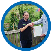 Rachel Pritchard worked as a volunteer at the farm for 4 years before we took her on as a member of staff. She completed her Level 2 Diploma in Health and Social Care last summer, and is a good 'all rounder' as well as working with Jon as a qualifications tutor.