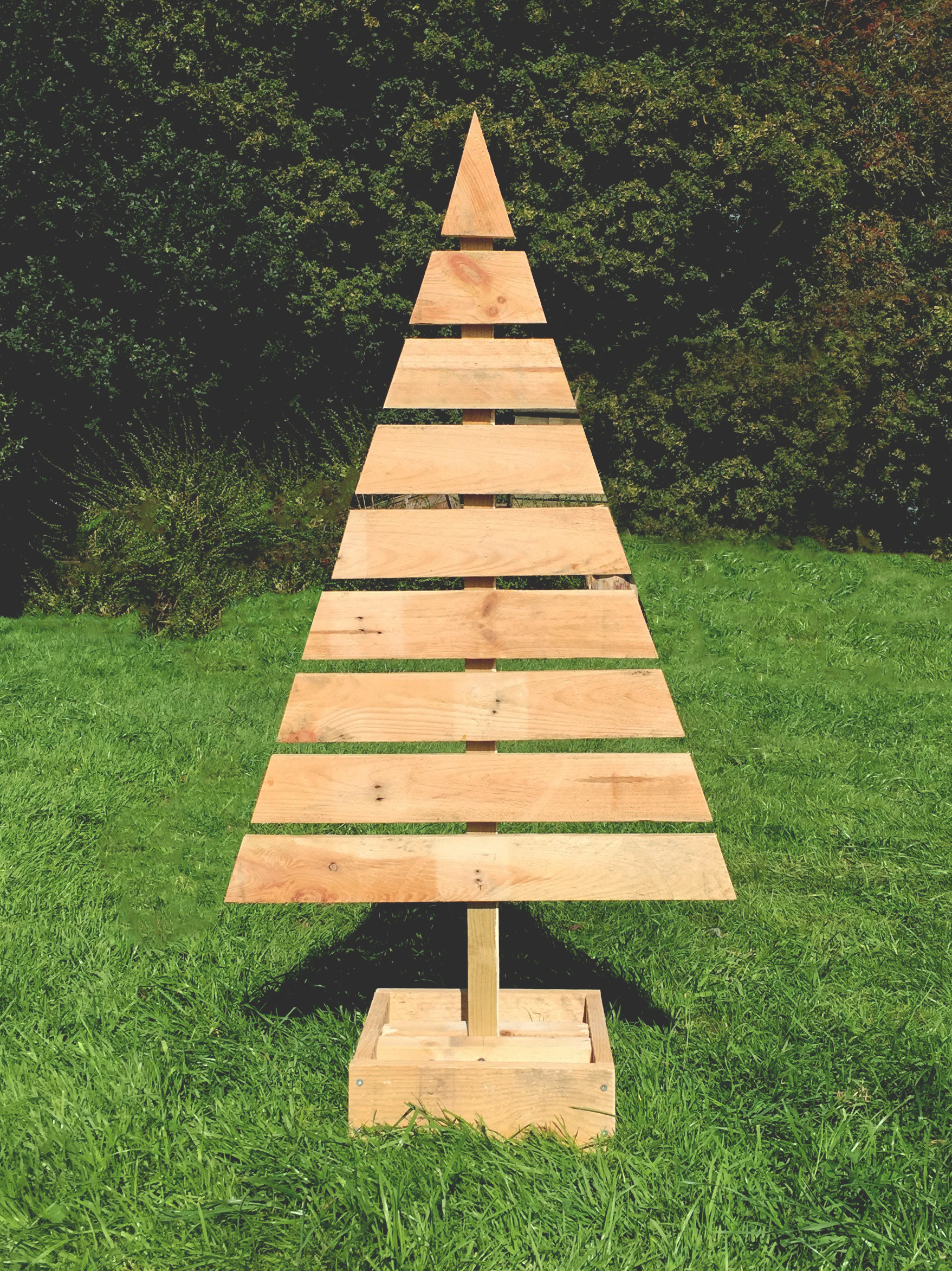 Christmas Tree: 117H x 60w (£40): Optional extras: red/green painting/gold spray/wooden baubles with names/lights: please ask) Other sizes available just ask !!
