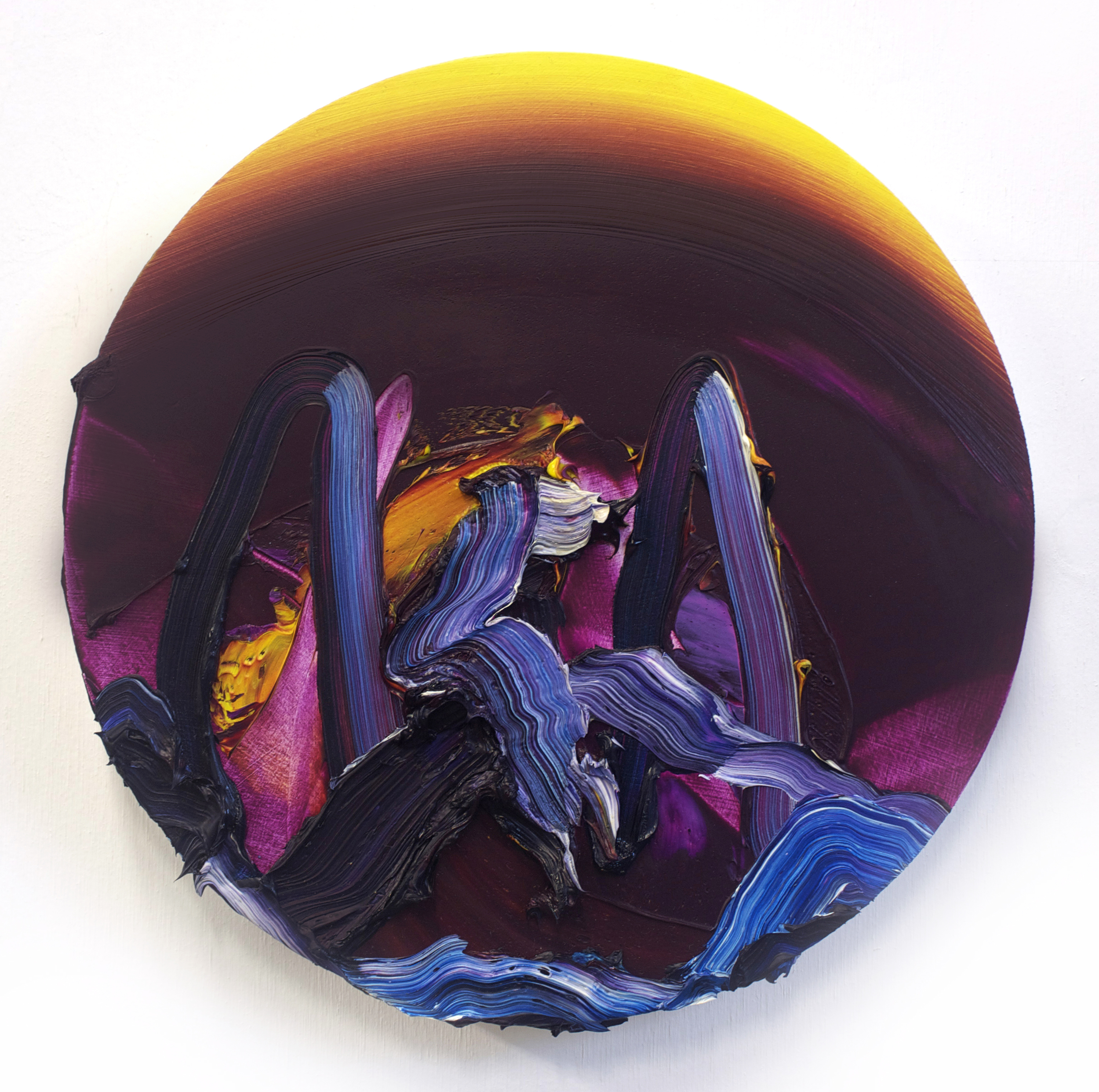 Eclipsed / oil on panel / 10 inch diameter (sold)