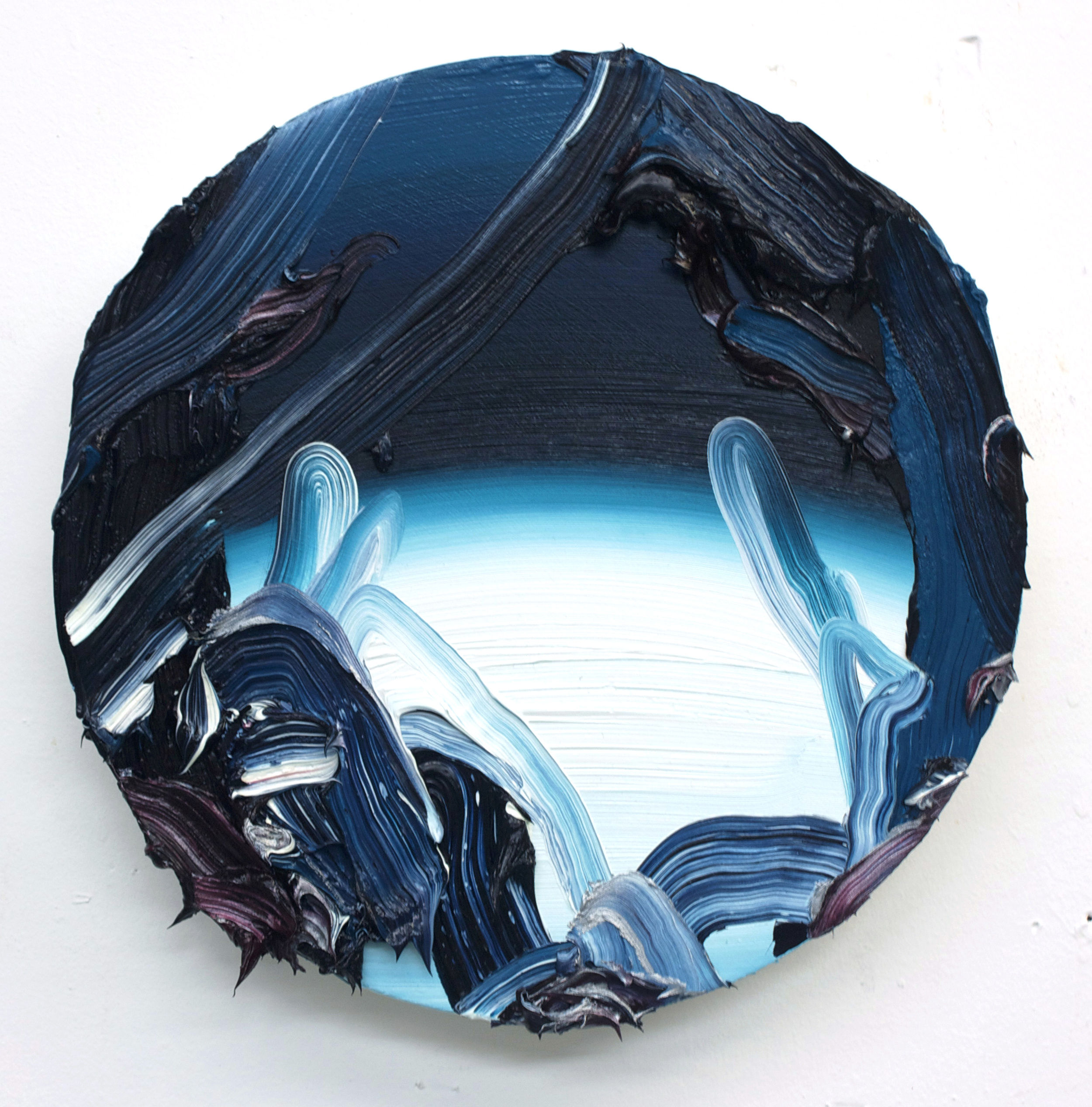 Blue Moon / oil on panel / 10 inch diameter (sold)