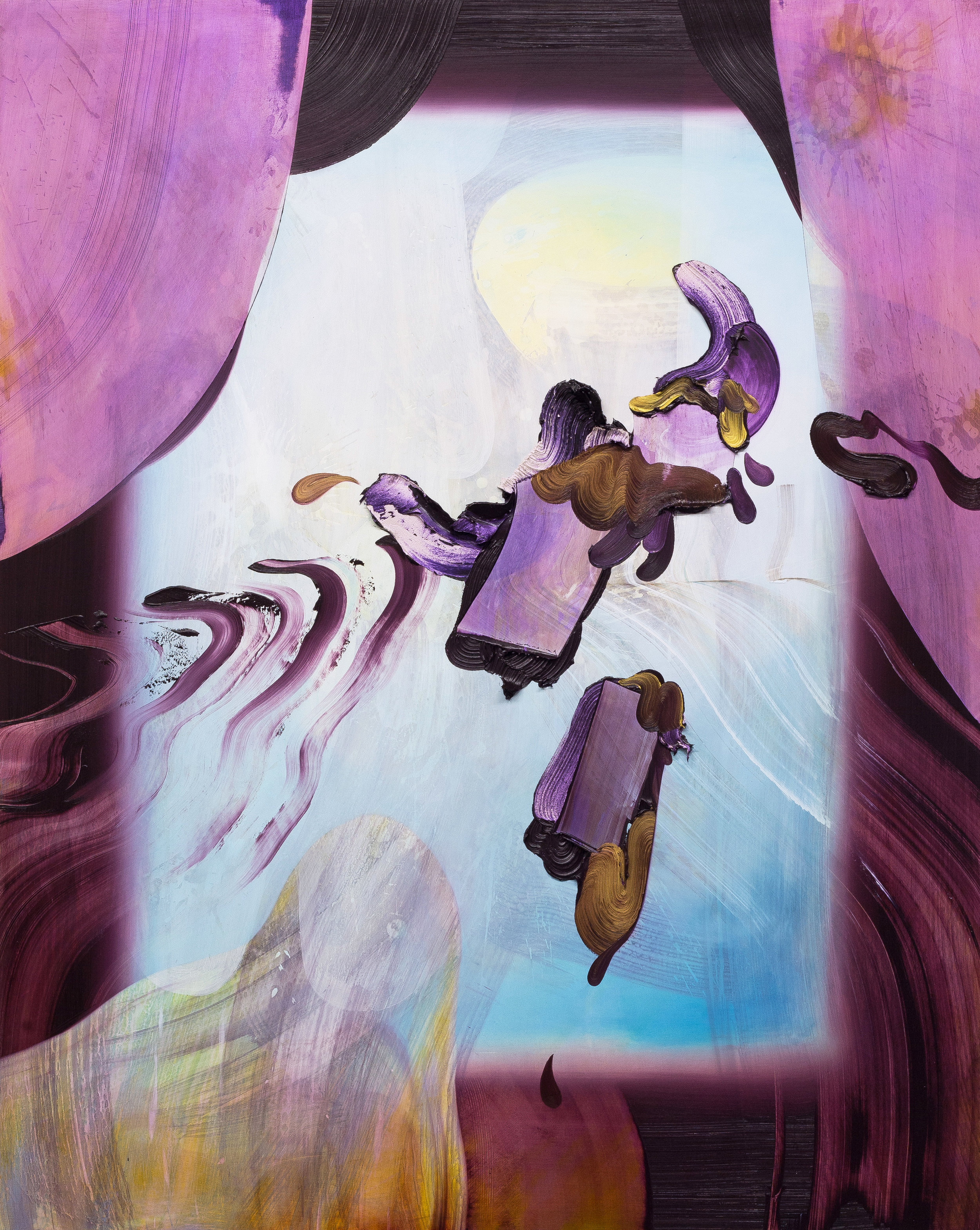 Slippery Futures / oil and acrylic on panel / 60 x 48 inches