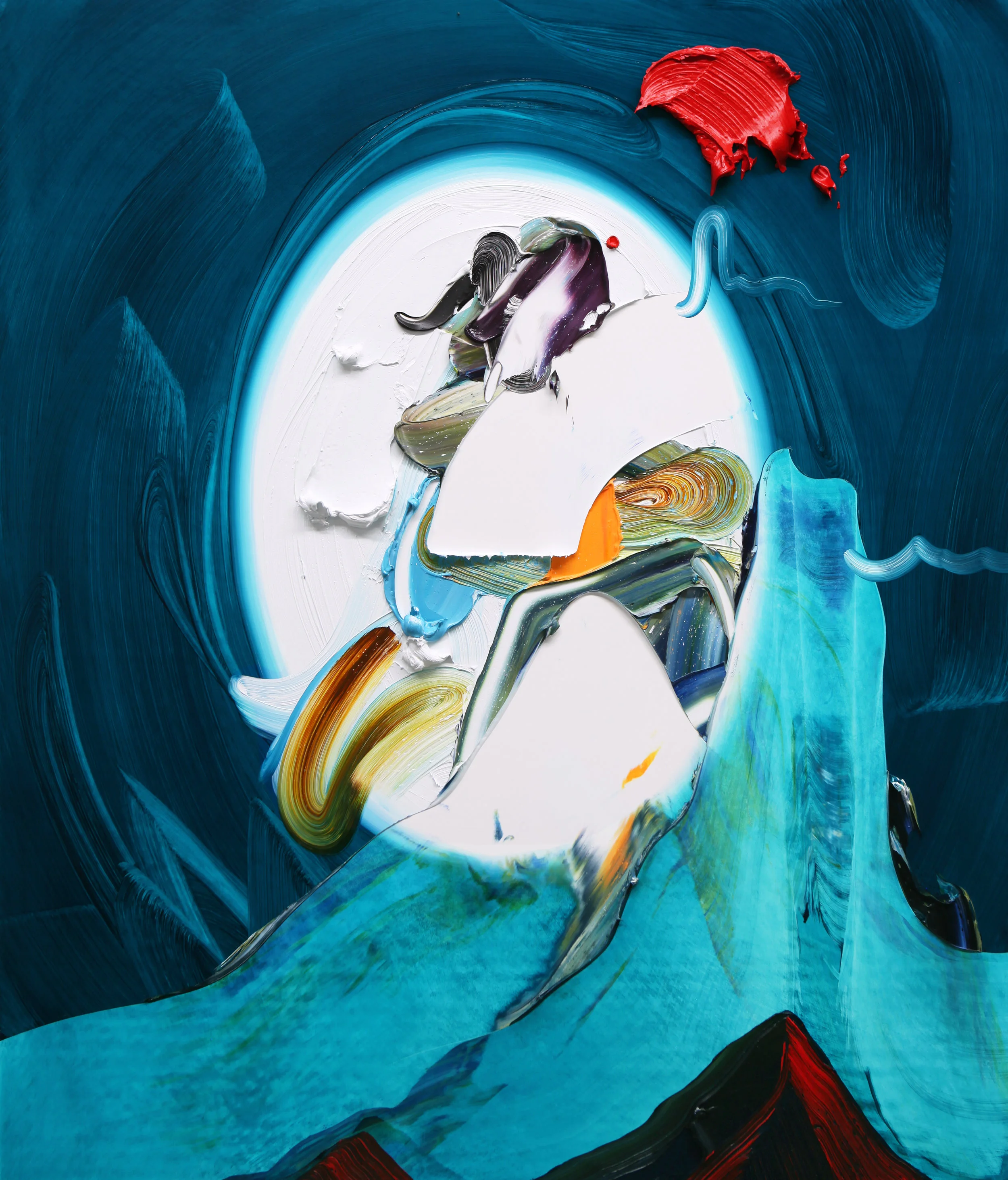 Gatekeeper / oil and cold wax on panel / 42 x 36 inches