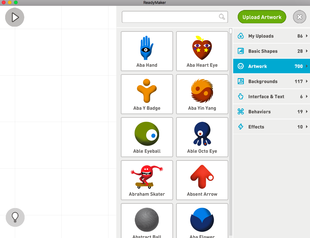 A user library with 700 objects downloaded from Ready's server.