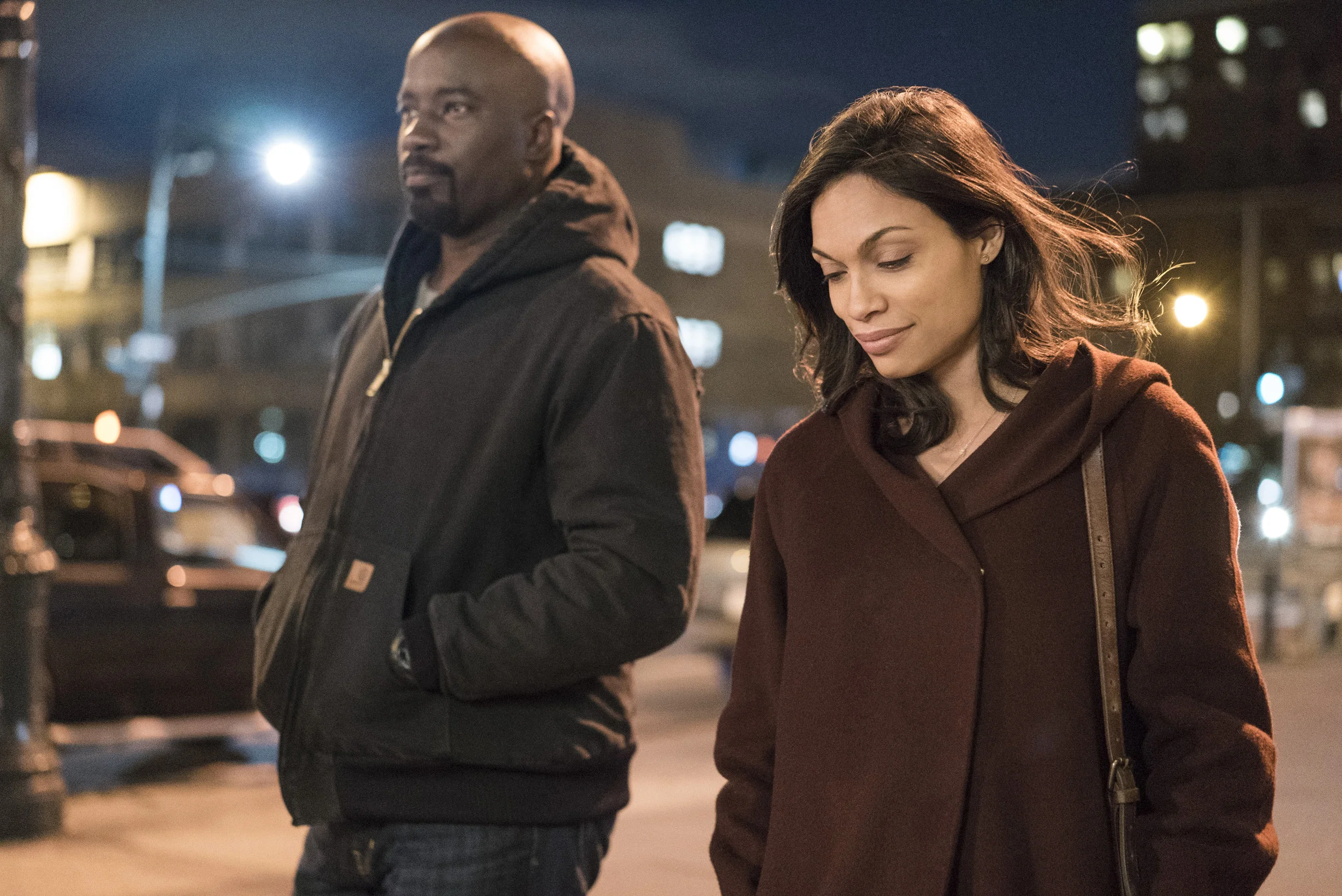 Mike Colter as Luke Cage and Rosario Dawson as Claire Temple (Image via Netflix)