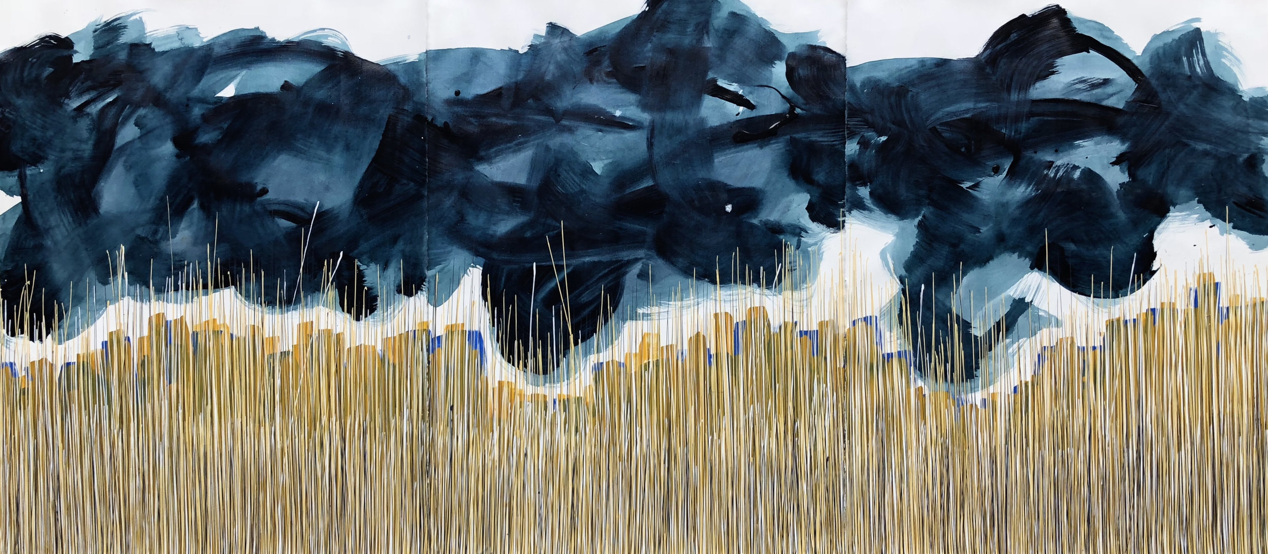Solitude Standing, 2018 | 30" x 66" | Acrylic on paper