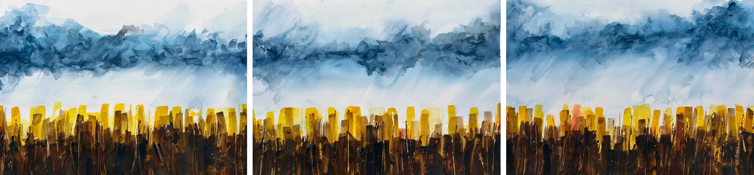 Boomtown, 20" x 85.5" (triptych)