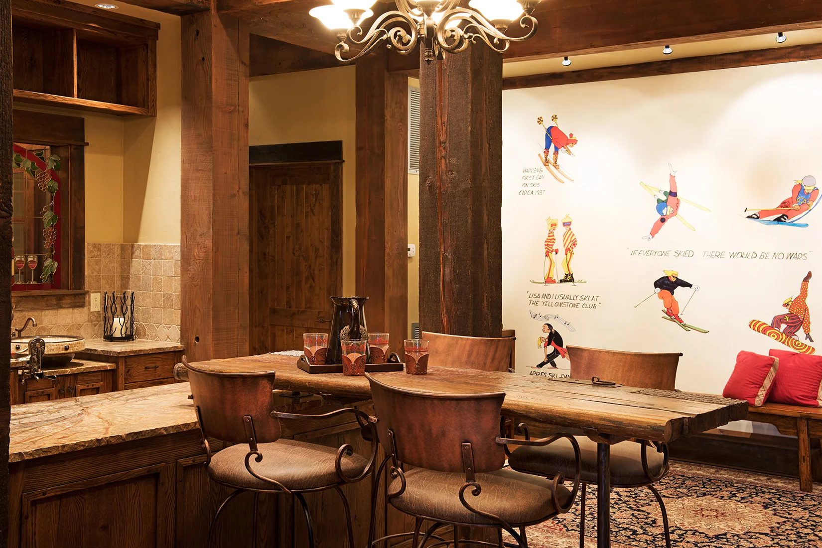 What's a bar in Big Sky without genuine Warren Miller cartoons on the walls? 