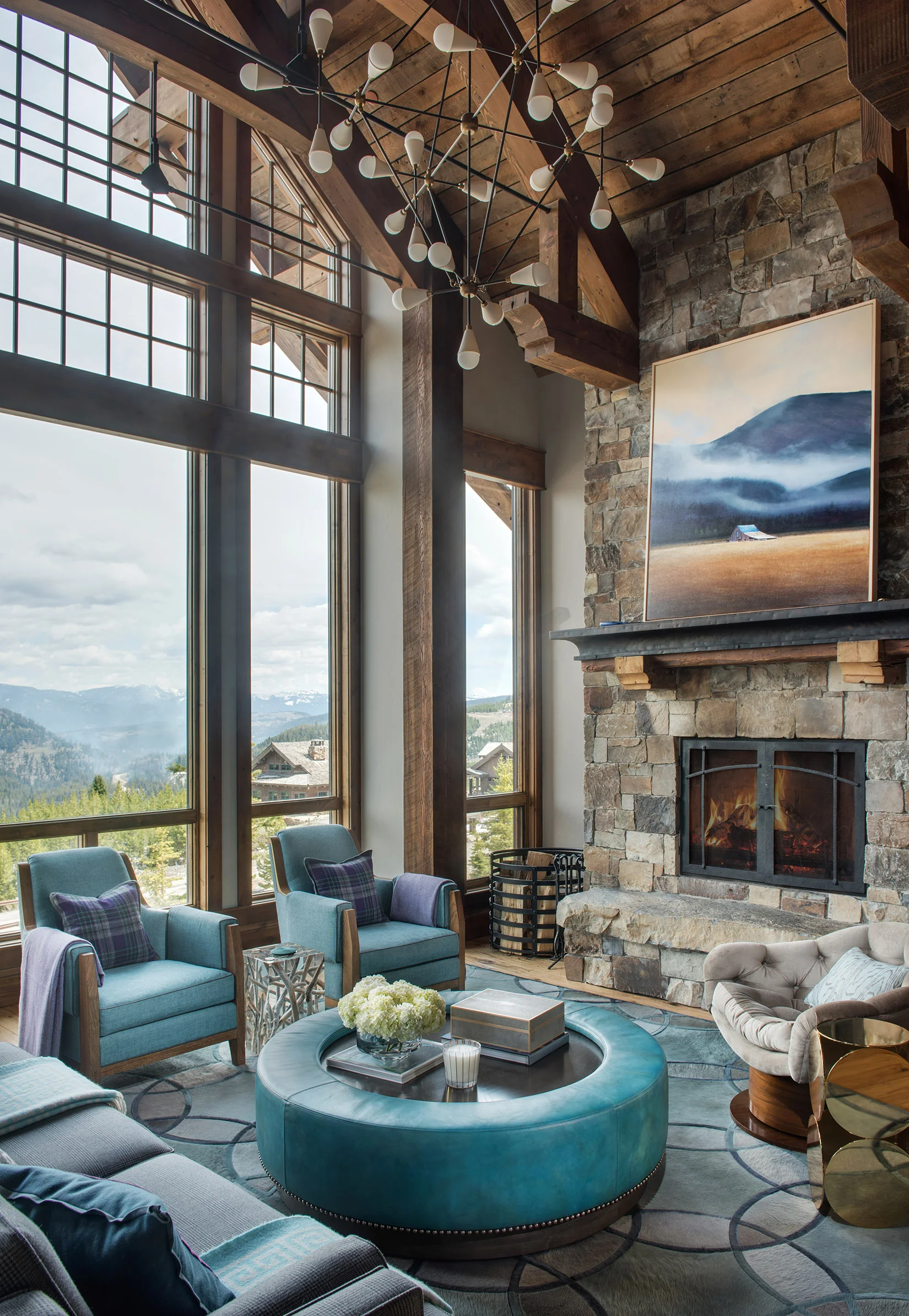 I love this great room! This may be one of my favorite photos I have taken. The bright furnishings add fun and color to the cozy great room.