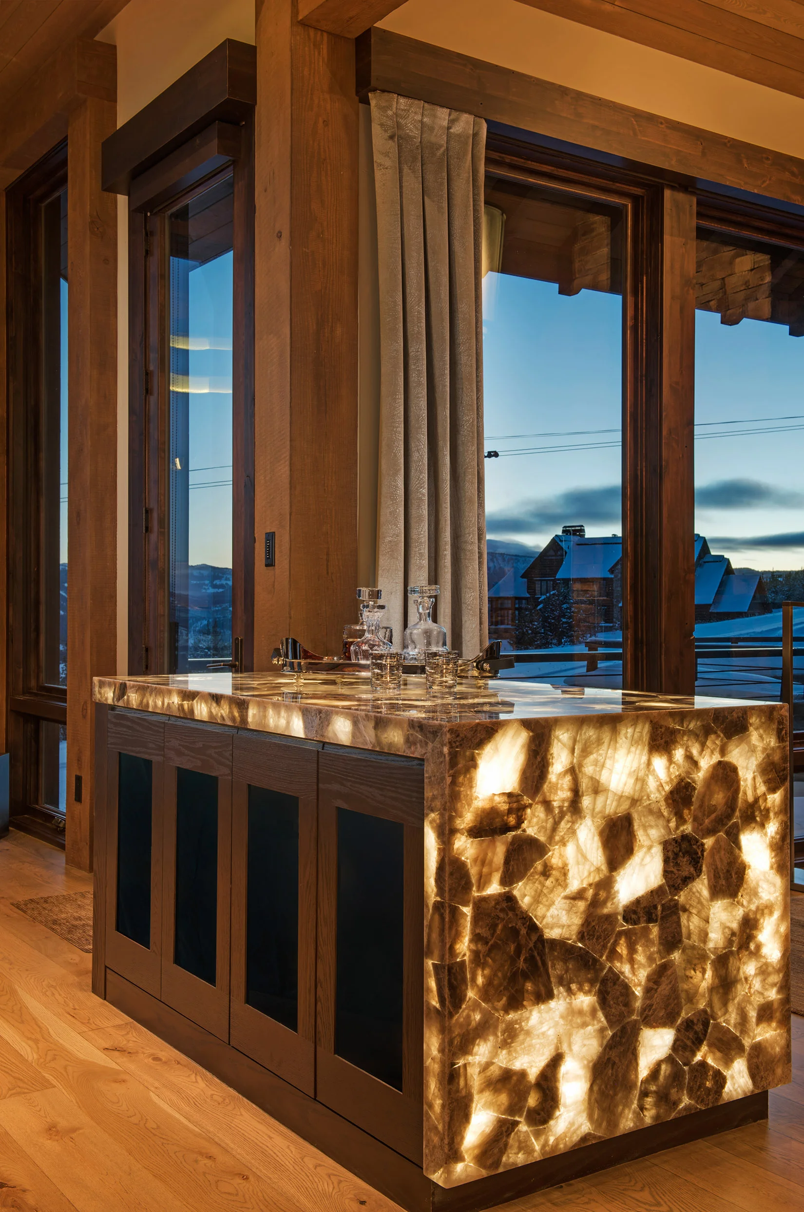 This bar is incredible! The stonework was custom built by Montana Tile & Stone