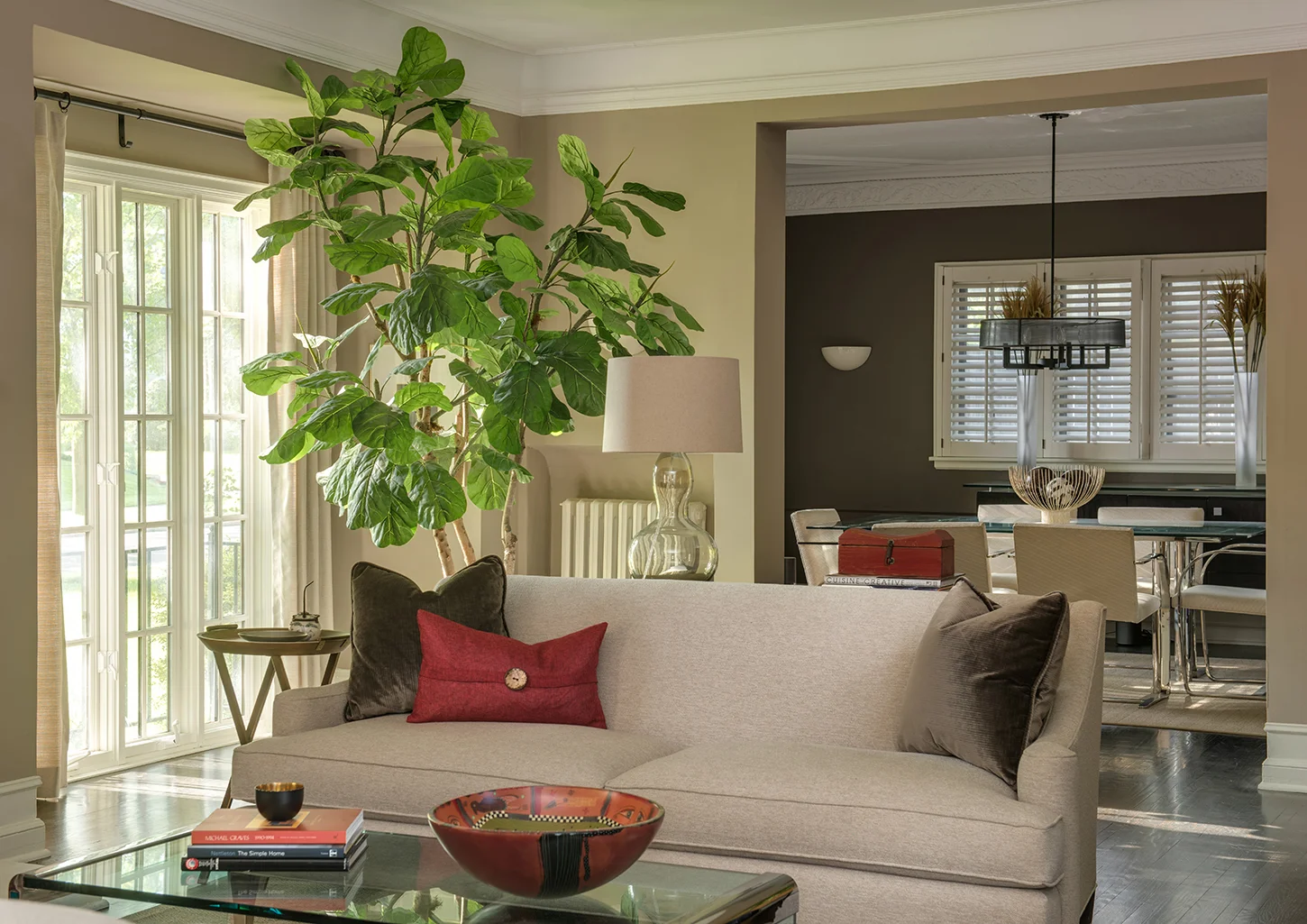 Classic, elegance! I love how the great room flows easily into the formal dining room. Interior Design - Ilten Design