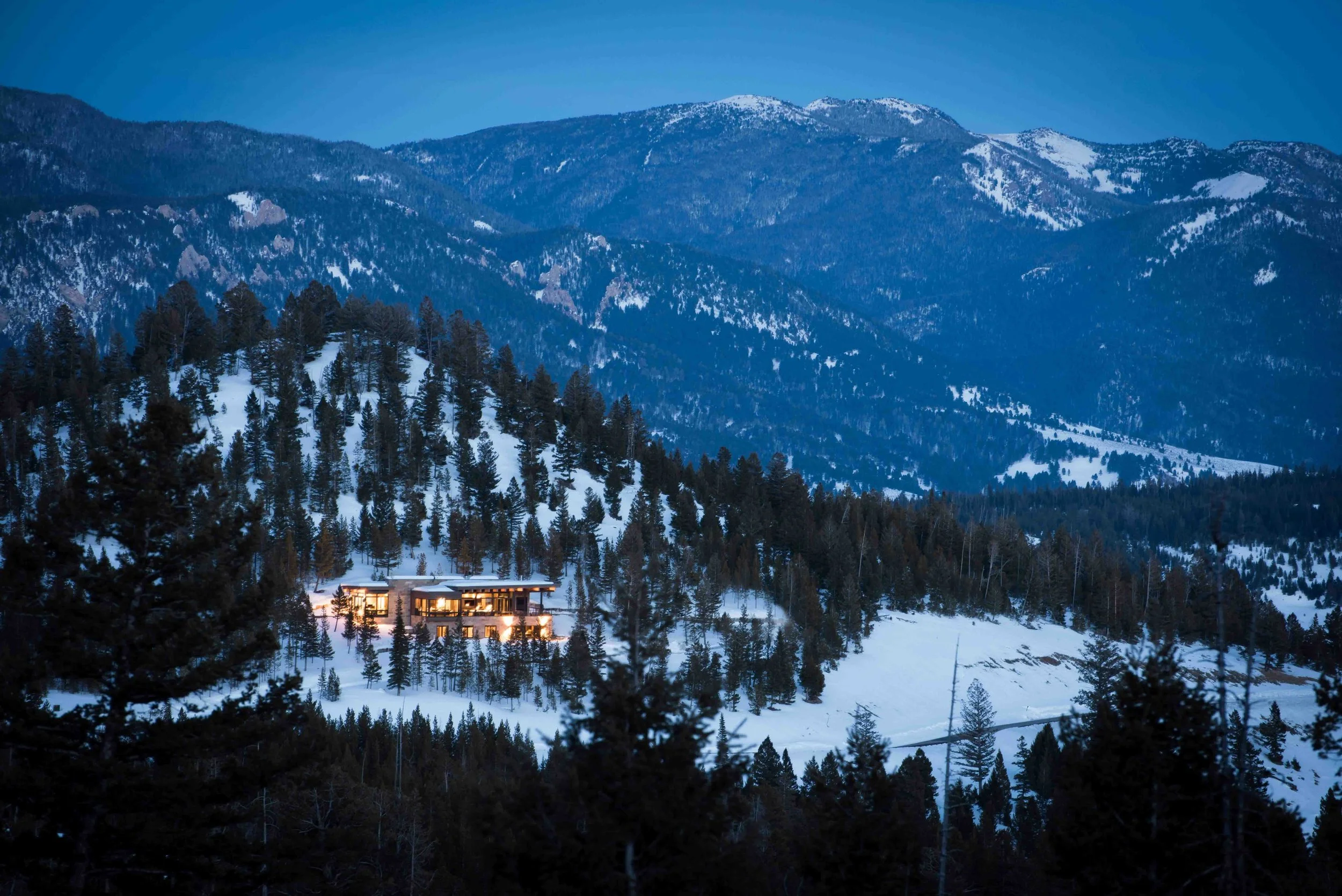 This beautiful home sits on the bluffs of Spanish Peaks Mountain Club. Architect - Reid Smith Architects , Builder - Teton Heritage Builders