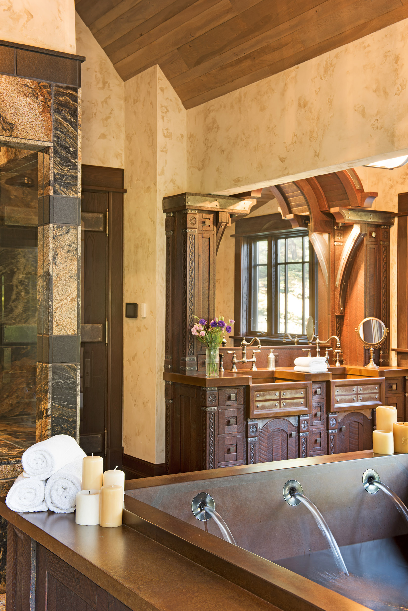 This master bathroom probably deserves a blog post all on it's own - the tub holds 300 gallons and could easily fit 6 people.